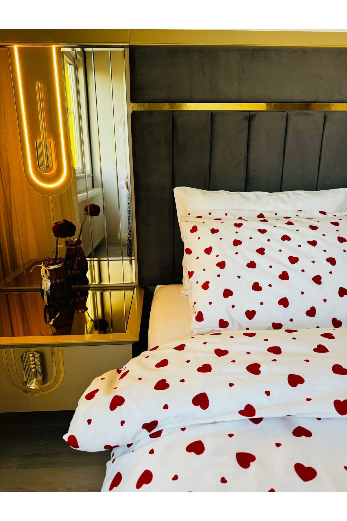 agishop-Double Personal Beatwear Set with Red Heart, Sheets 3