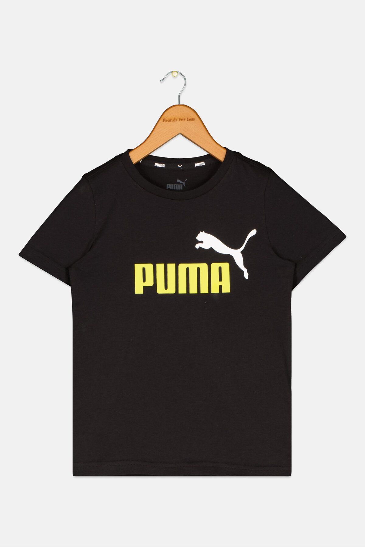 Puma-بلوزة تدريب رياضية بأكمام قصيرة للبنات الصغار، باللون الأسود 1