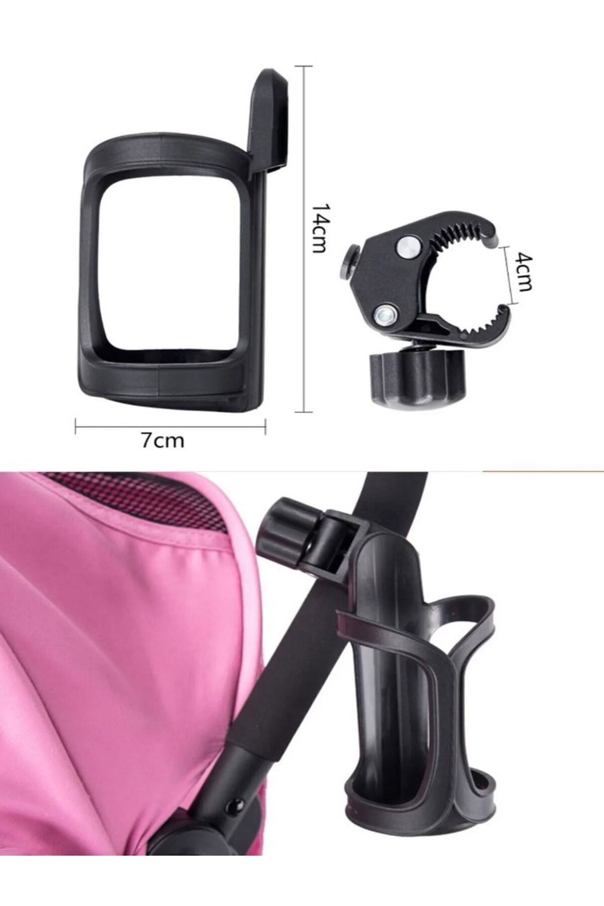 Özasya AVM Bebek Arabası Bisiklet Uyumlu Ayarlanabilir Şişe Biberon Ve Suluk Tutucu fotoğrafı 3 (önizleme)