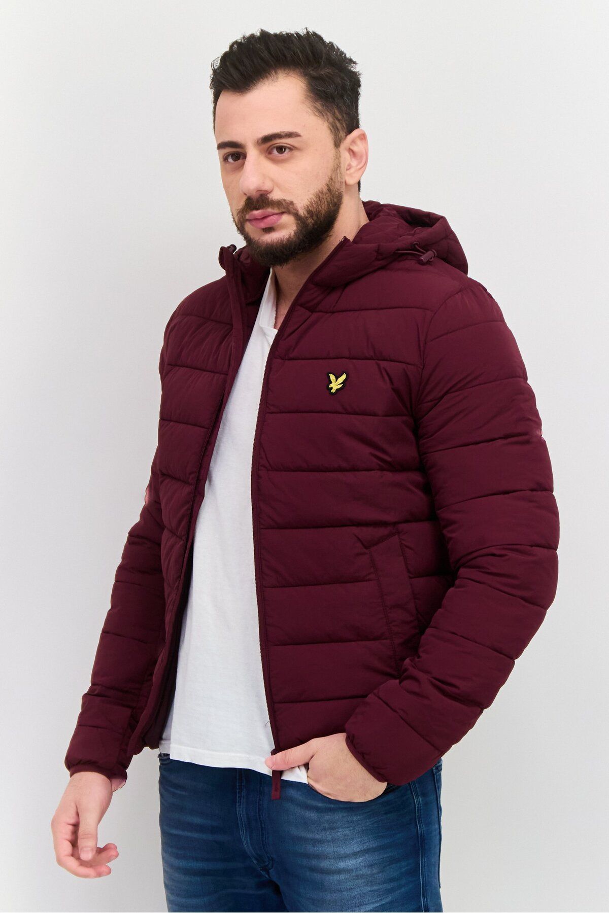 Lyle & Scott-Men Quilted Puffer Jacket, Burgundy 2