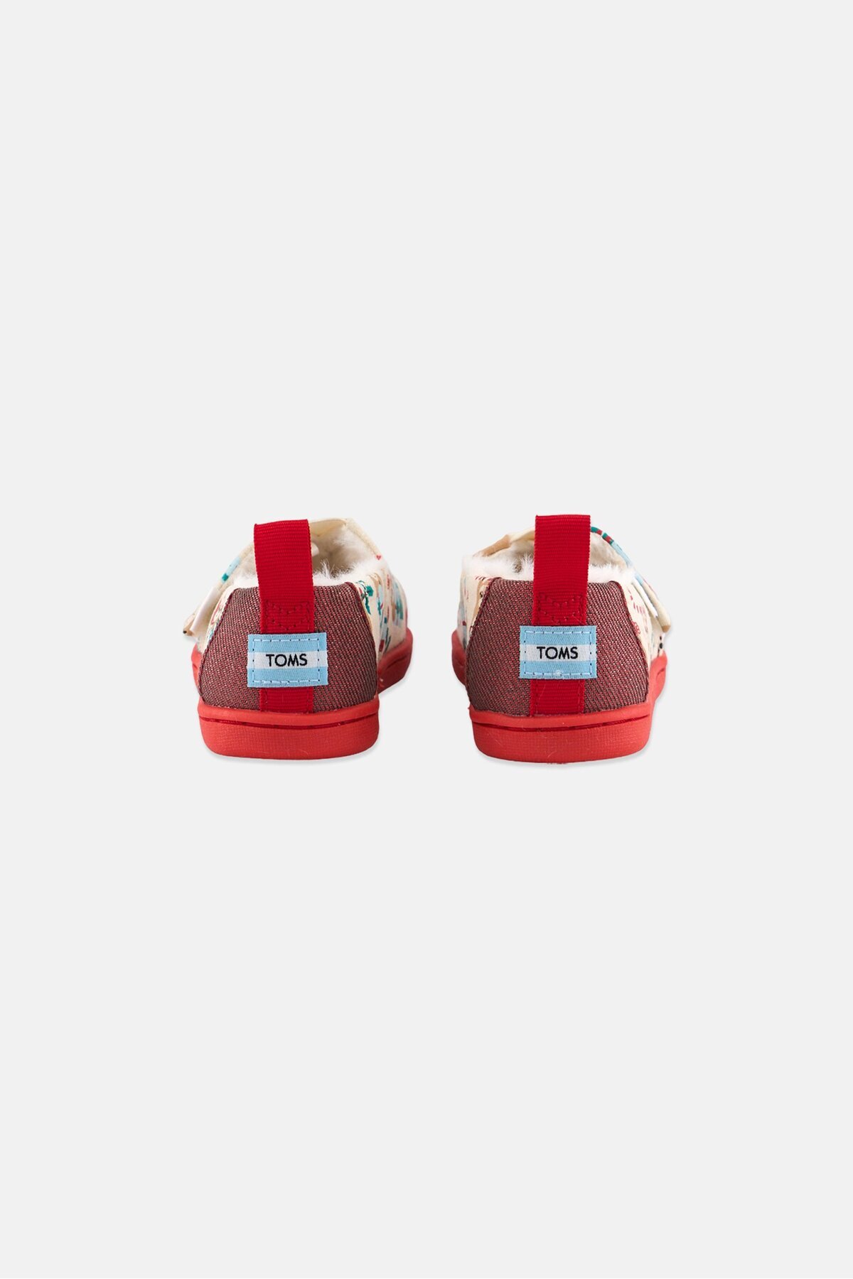 Toms-Toddlers Girl Dark Holiday Velcro Casual Shoes, Red/Ivory 4