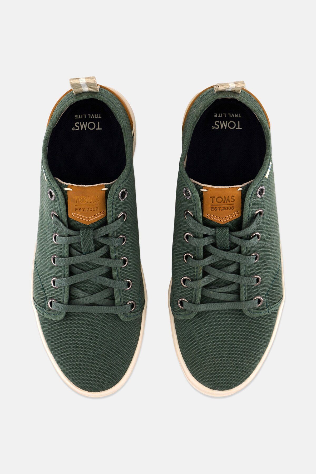 Toms-Men Trvl Lite Low Lace Up Canvas Shoes, Green 3