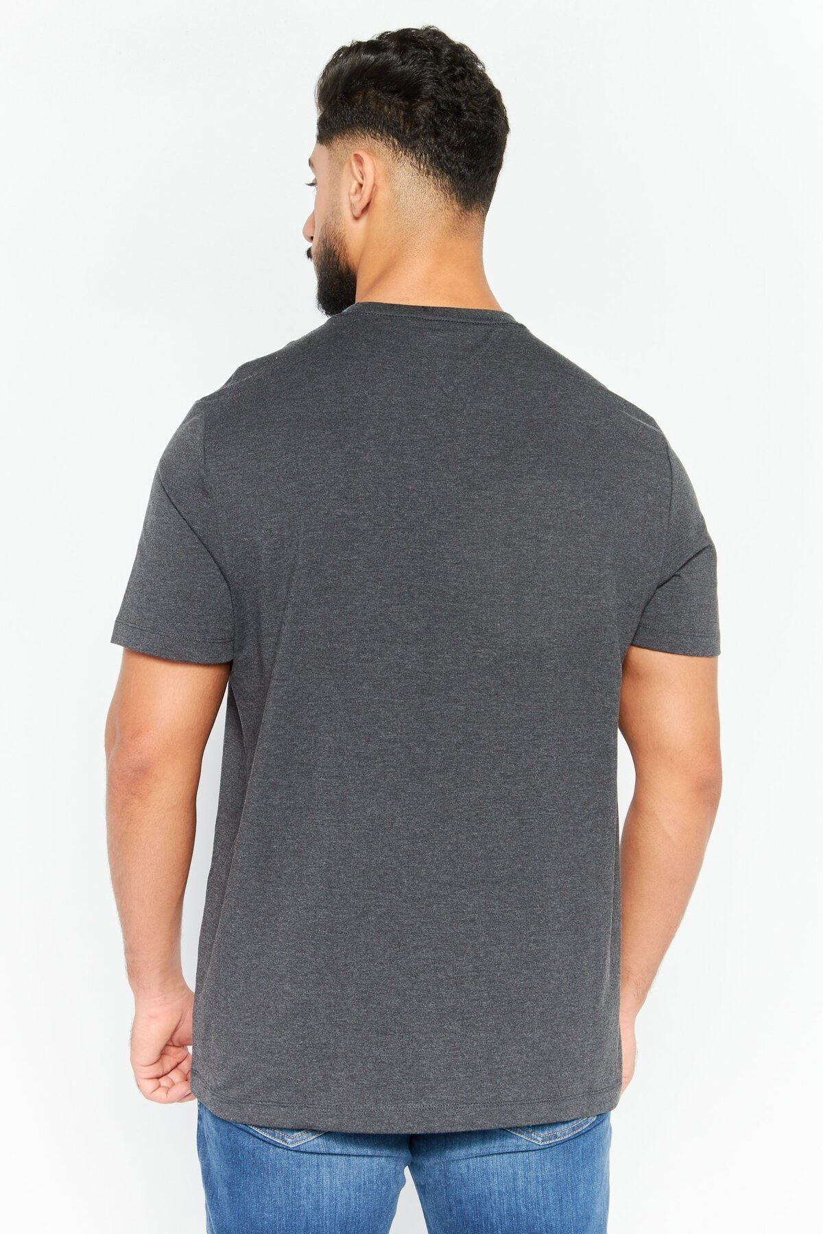 Vince Camuto-Men Crew Neck Short Sleeves Heather T-shirt, Charcoal 4