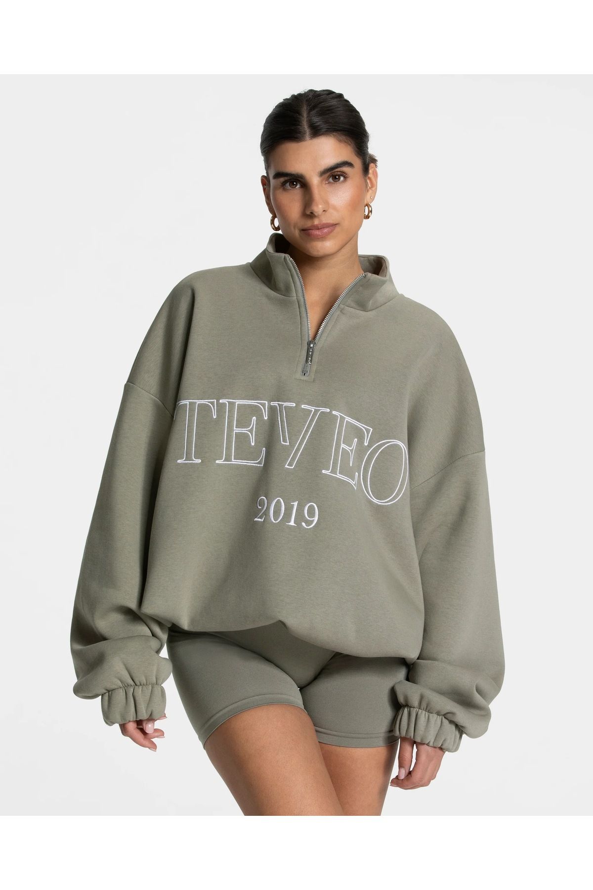 VibeGaia Yarım Fermuarlı Yakalı Sweatshirt