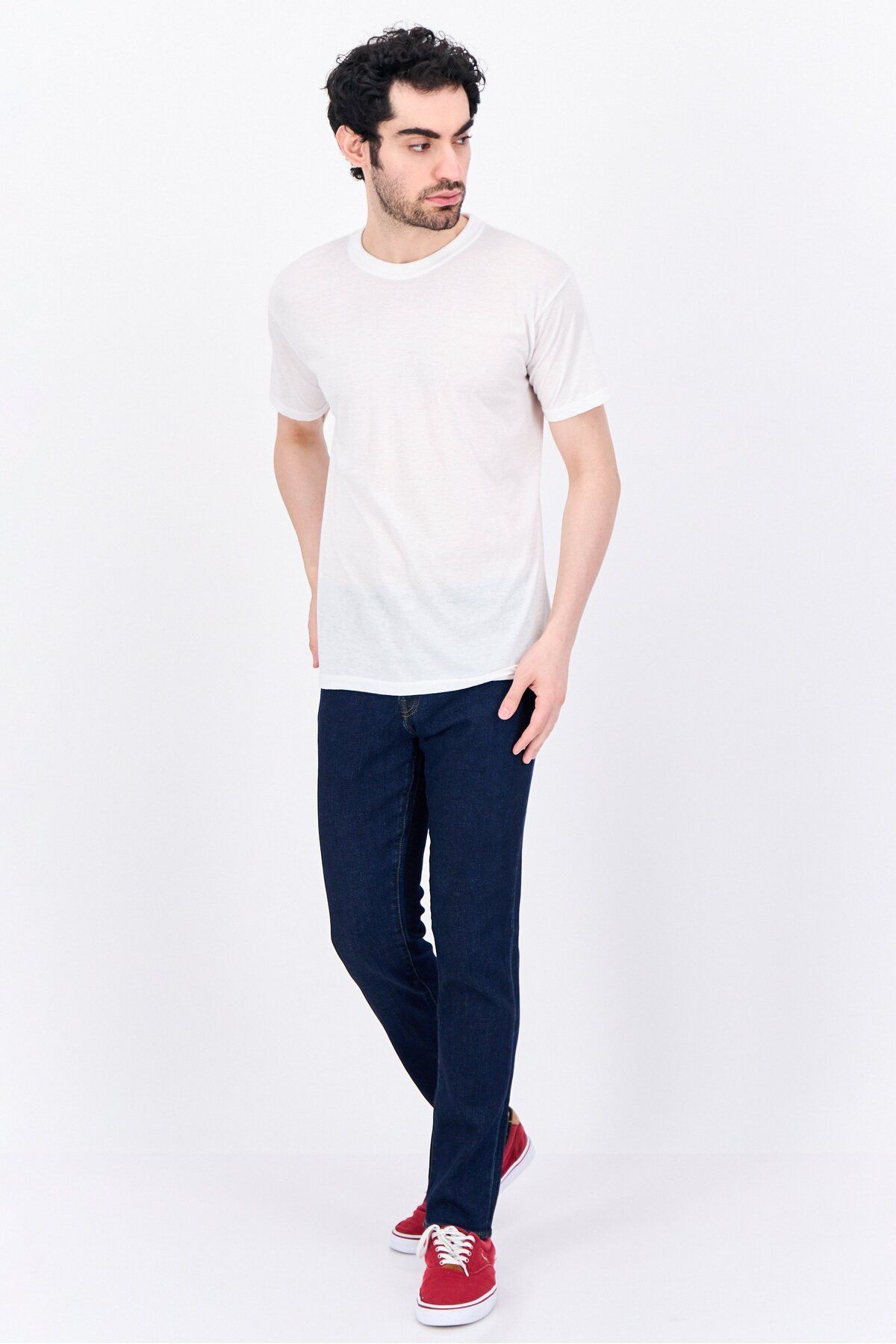 GAP-Men Slim Fit Plain Stretchable Jeans, Dark Blue 4