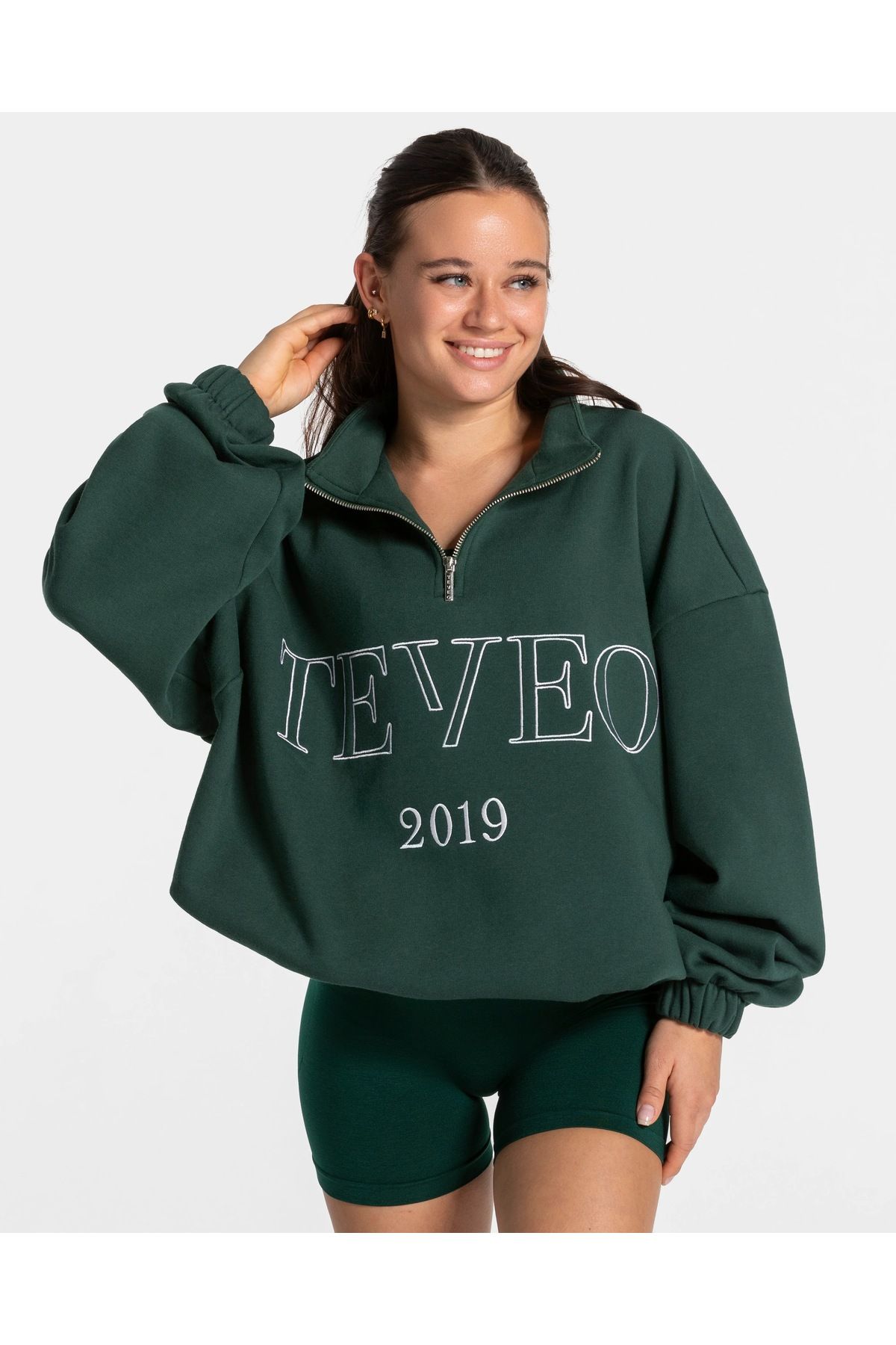 VibeGaia Yarım Fermuarlı Yakalı Sweatshirt