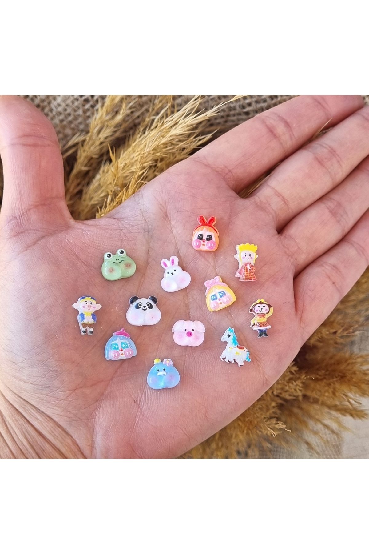 one cat charm Tırnak Charm Tırnak Süsleme Nail Art 12 Adet Kawaii Anime Tırnak Charm