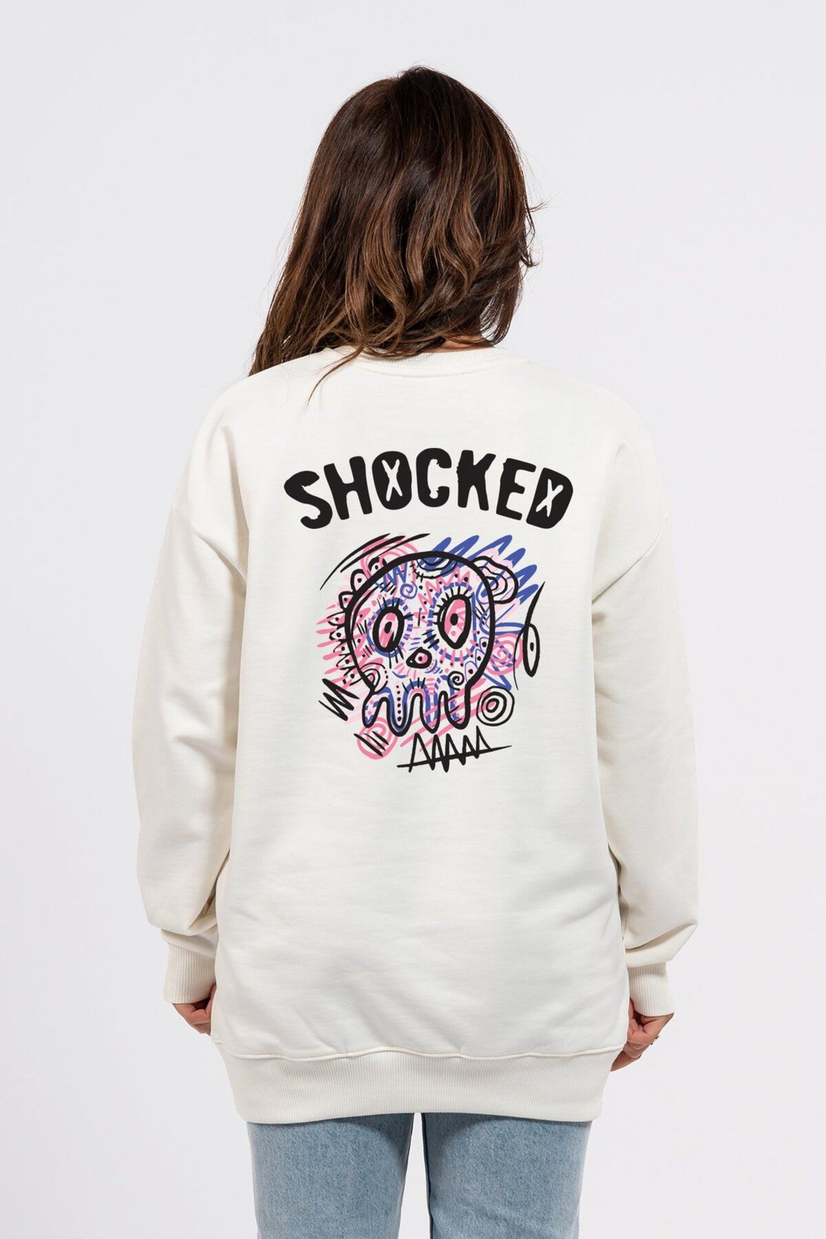 LUMARTA Oversize Sırtta Shocked Baskılı Sweatshirt