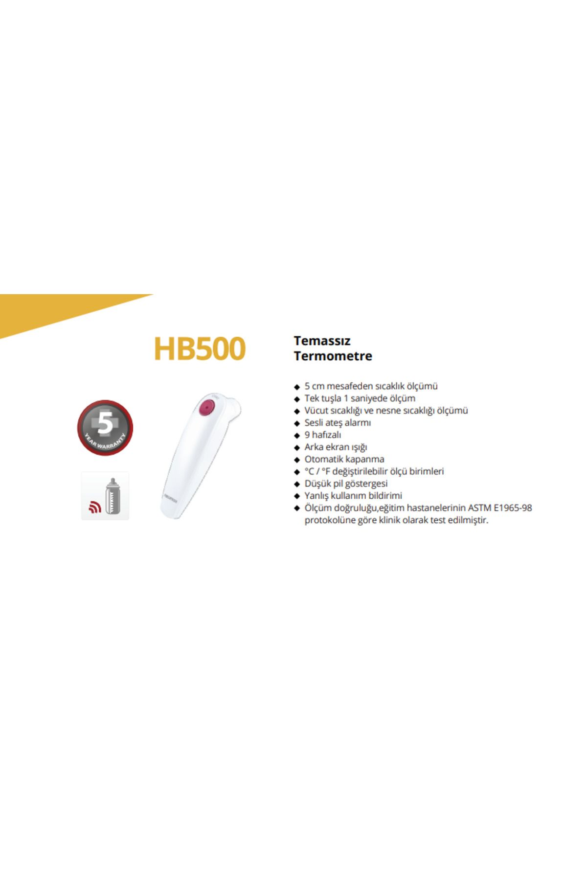 medikaltec HB500 Temassız Termometre Ateş Ölçer