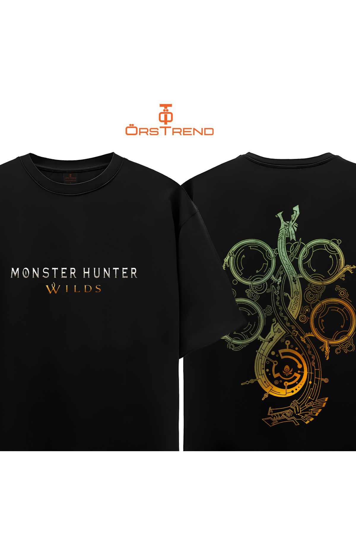 ÖRSTREND Monster Hunter Wilds Baskılı Oversize Unisex Tişört