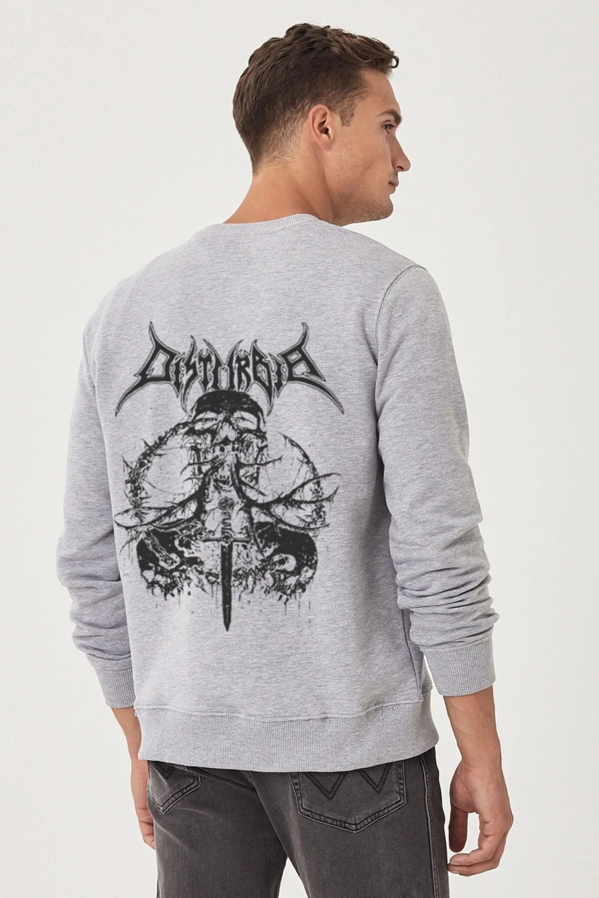 M&A ONE PİECE Grunge Skull Gotik Bisiklet Yaka Sweatshirt