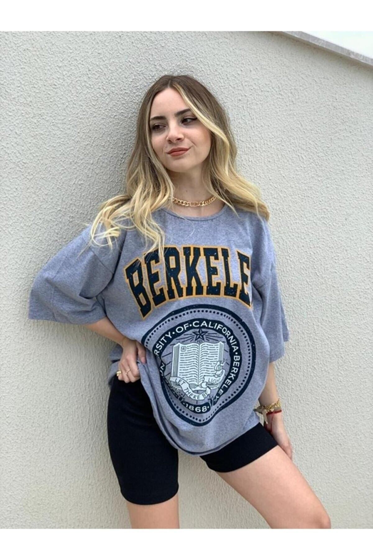 M&A ONE PİECE Kadın Berkeley Baskılı Gritshirt