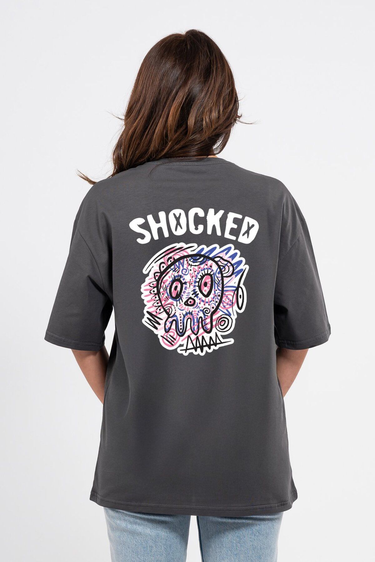 LUMARTA Oversize Sırtta Shocked Baskılı Tshirt