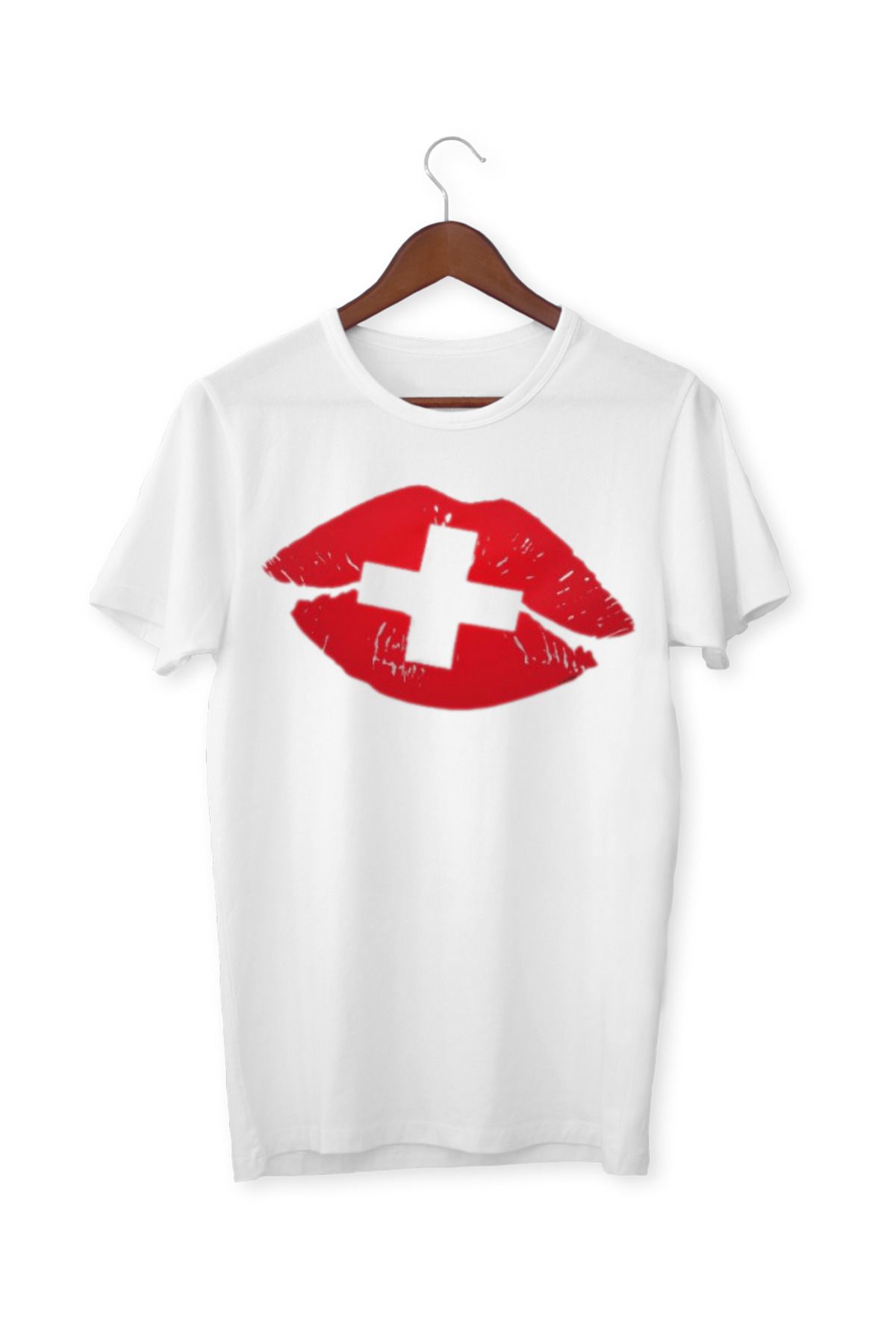 ALPŞAN TİCARET Öpücüklü tişört.Swiss kiss t-shirt.Kisses t-shirt .14 şubat sevgililer günü.Öpücük tişört.Öpücük 030