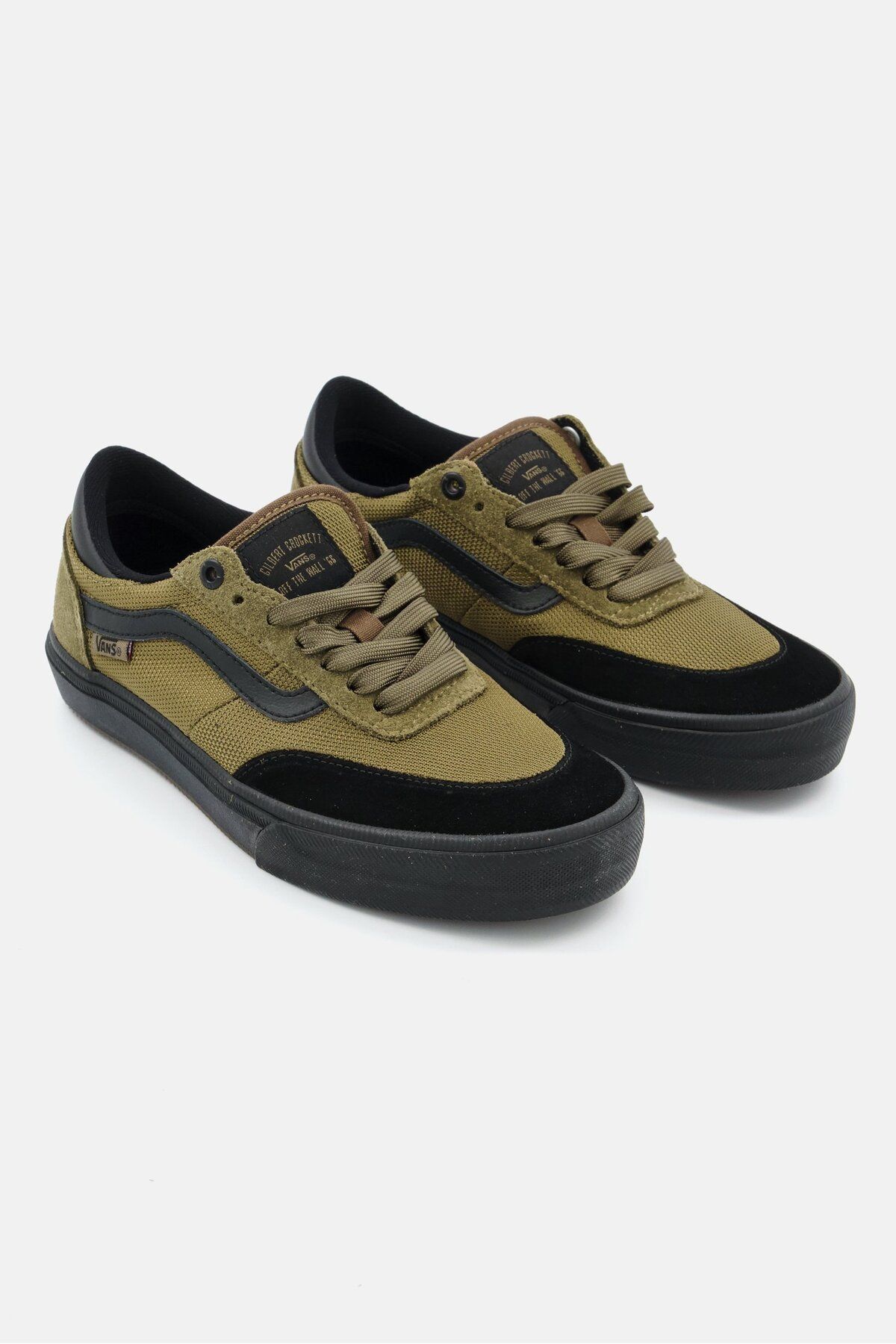 Vans-حذاء جيلبرت كروكيت برباط للتزلج على الألواح للأولاد الصغار، زيتوني 1