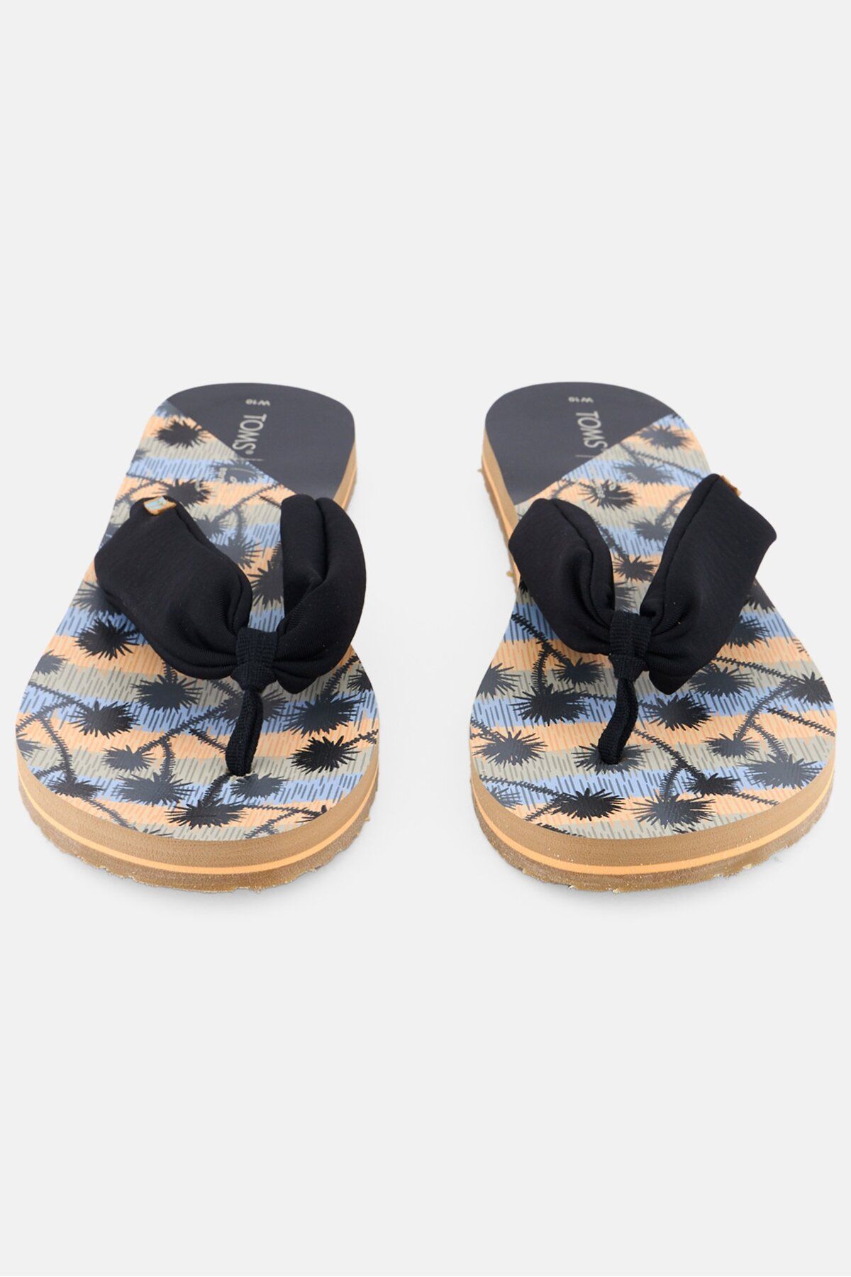 Toms-Women Piper Tree Print Slip On Flip Flops, Black 4