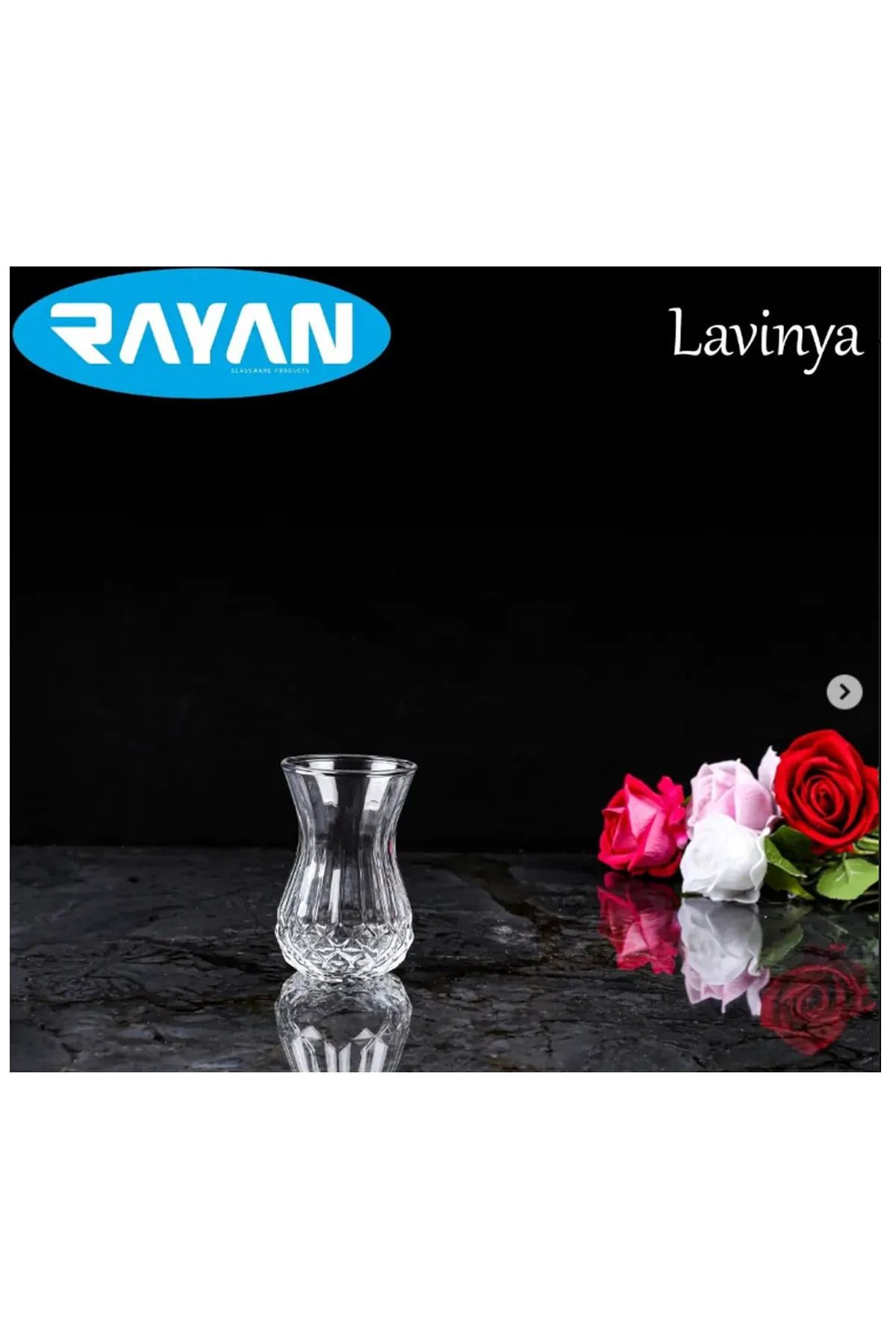 MELFSHOP Lavinya 6'lı Kesme Çay Bardağı Royaleks-82632