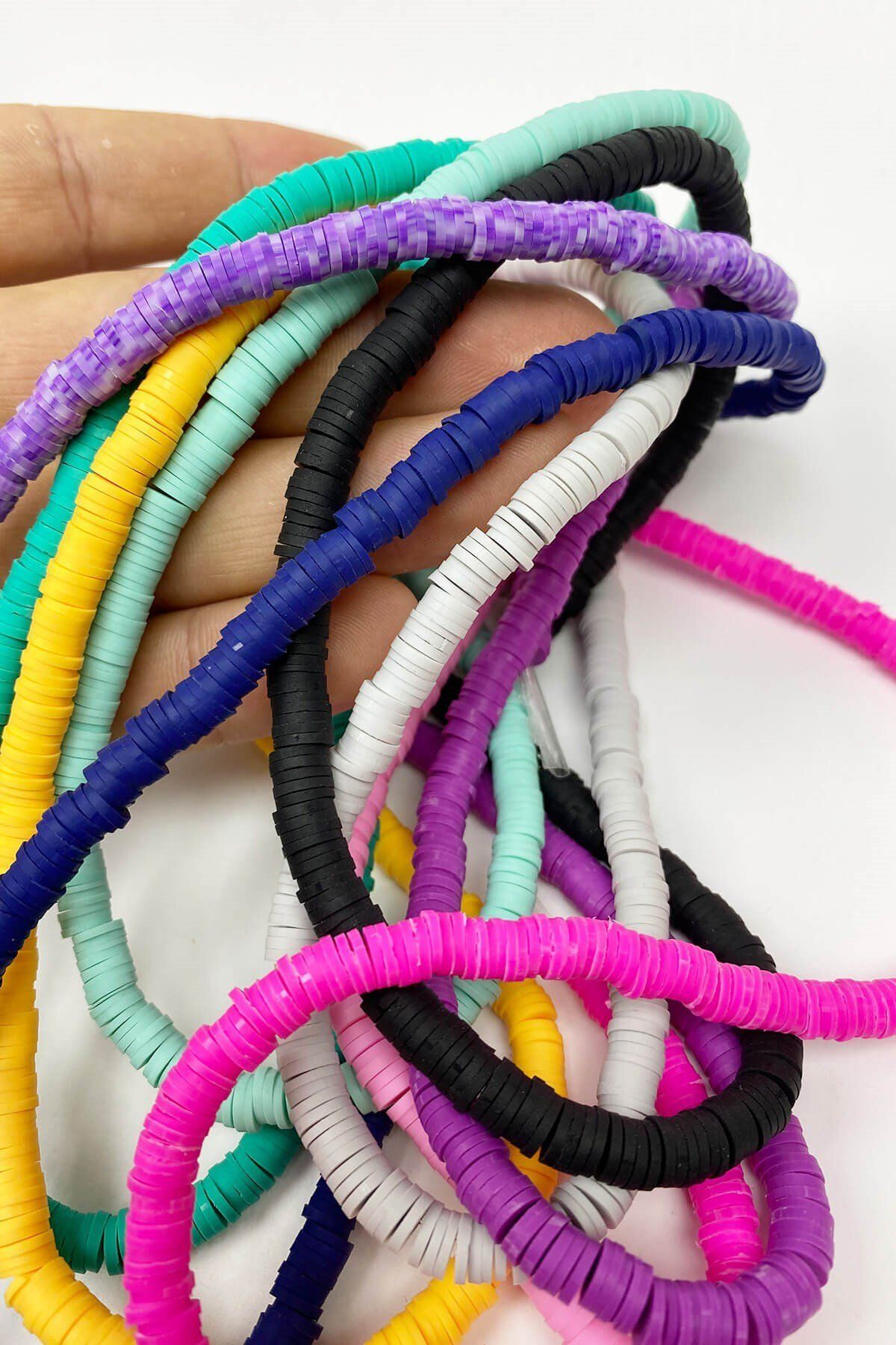 Hayalperest boncuk-Colorful 6 Mm Fimo Bead Set 10 Strings 3