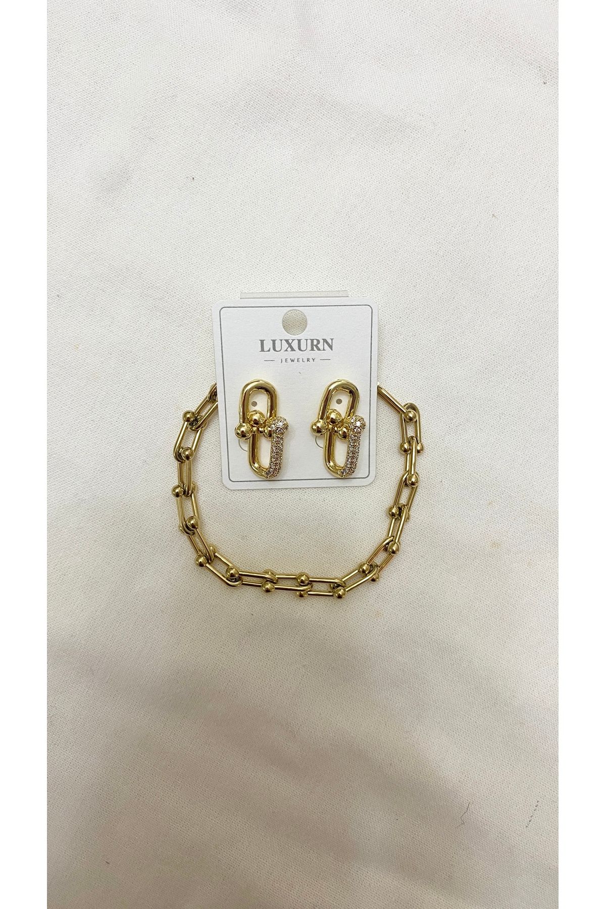 liyaccesoriess Çelik Gold Küpeli Takım