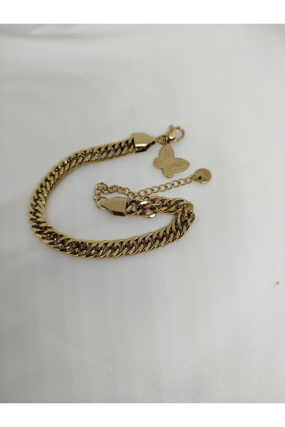 staınless steel-316L Stainless Steel Butterfly Detailed Gourmet Chain Bracelet 1