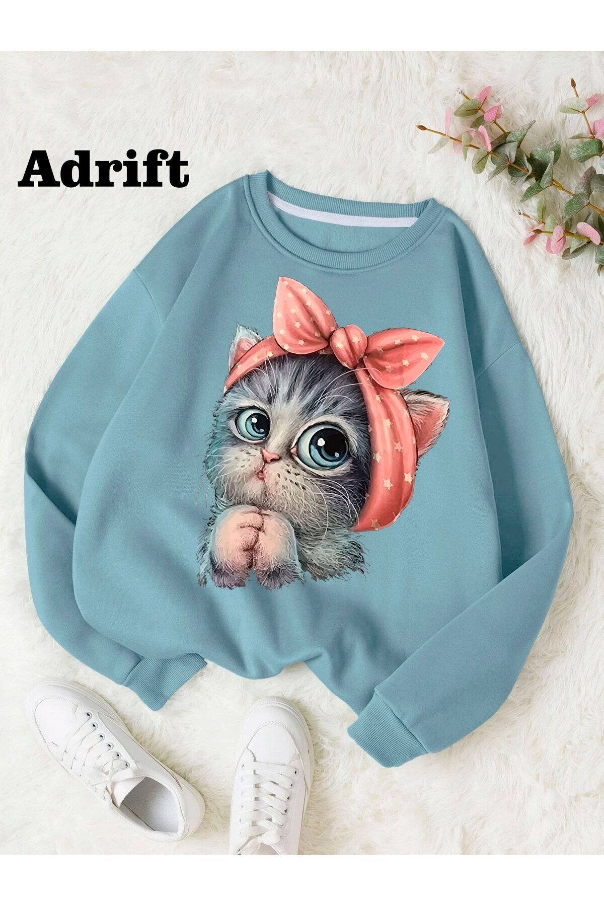 Adrift Sevimki Kedi Köstebek Sokak Trend Tasarım Harajuku/Gotik