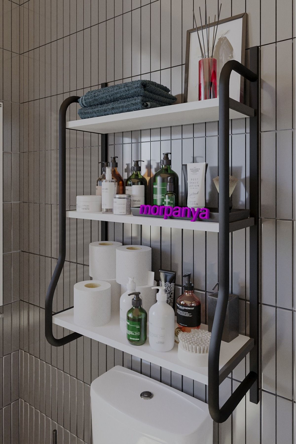Elony Klozet Üstü Düzenleyici Raf Banyo Düzenleyici Raf Klozet Üstü Raf Banyo Raf Dolap Ny320