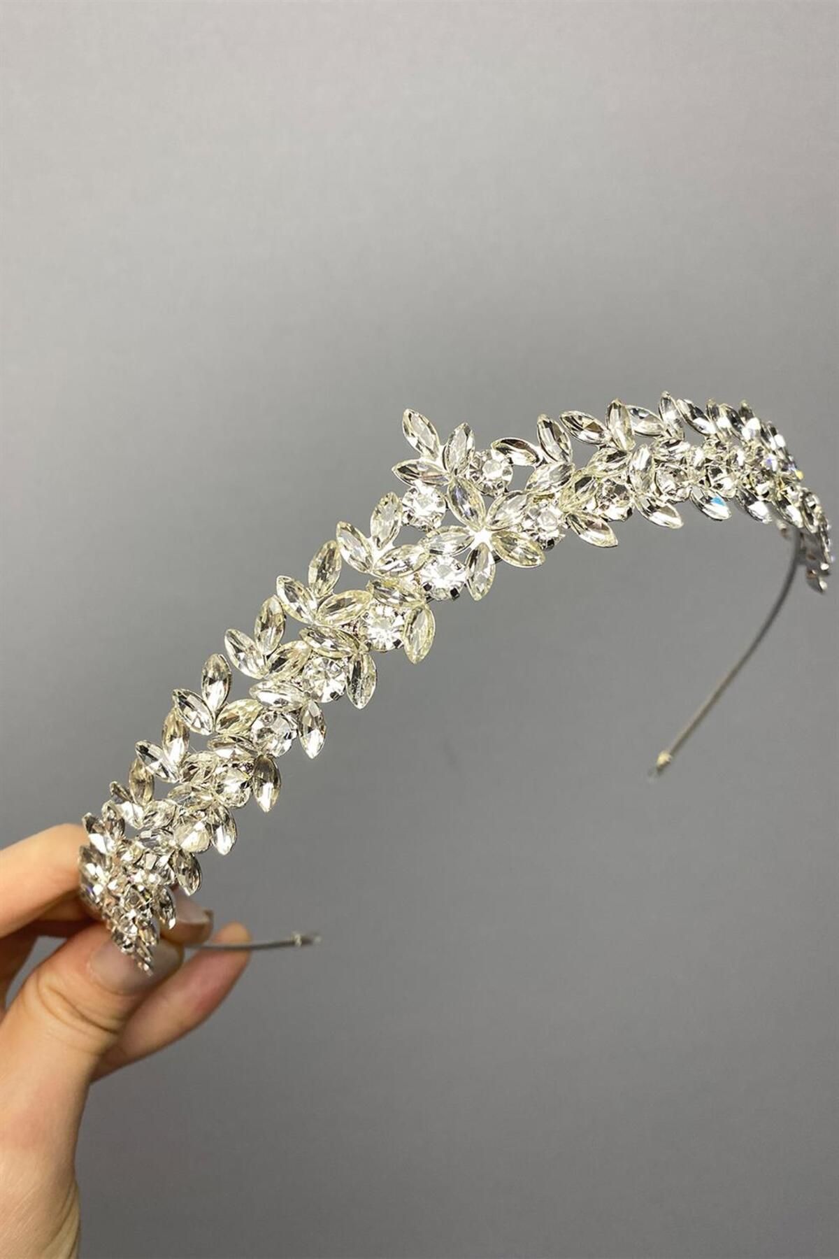 Hayalperest boncuk-Slim Elegant Vera Bridal Crown 6