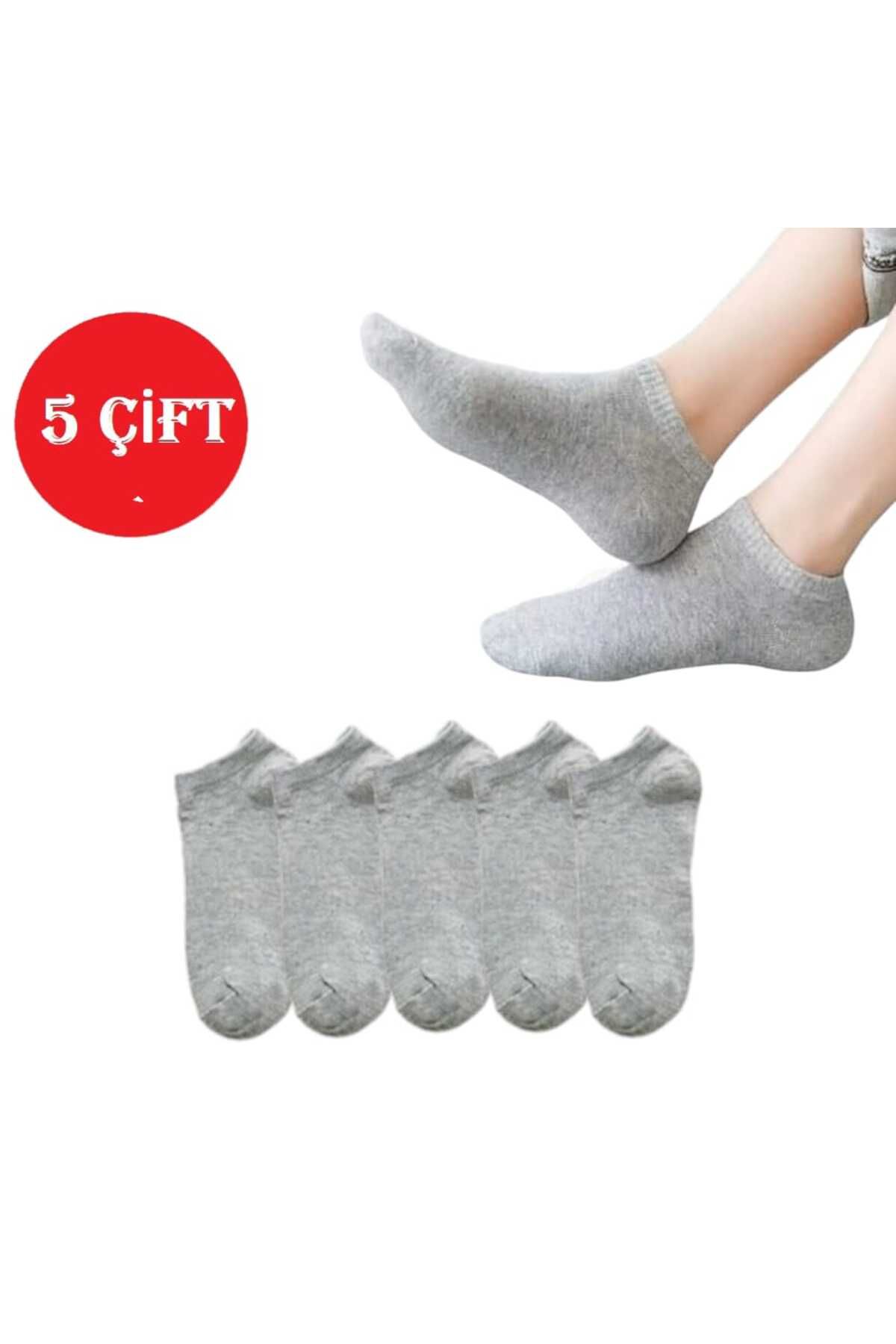 Boliva Çorap Socks 5'li Bay - Ekonomik Paket GRİ Patik Çorap 5 ÇİFT