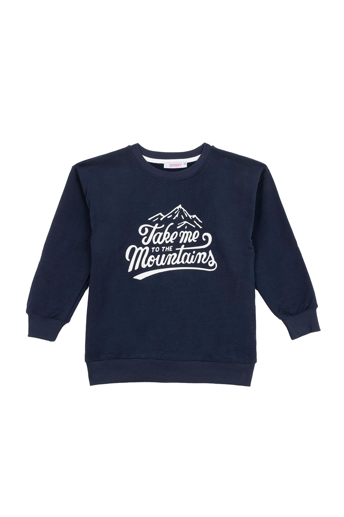 DUFFY KİDS-Winter Sweatshirt Set - Mountain Print, 2-8 Years, Dark Blue Color 3