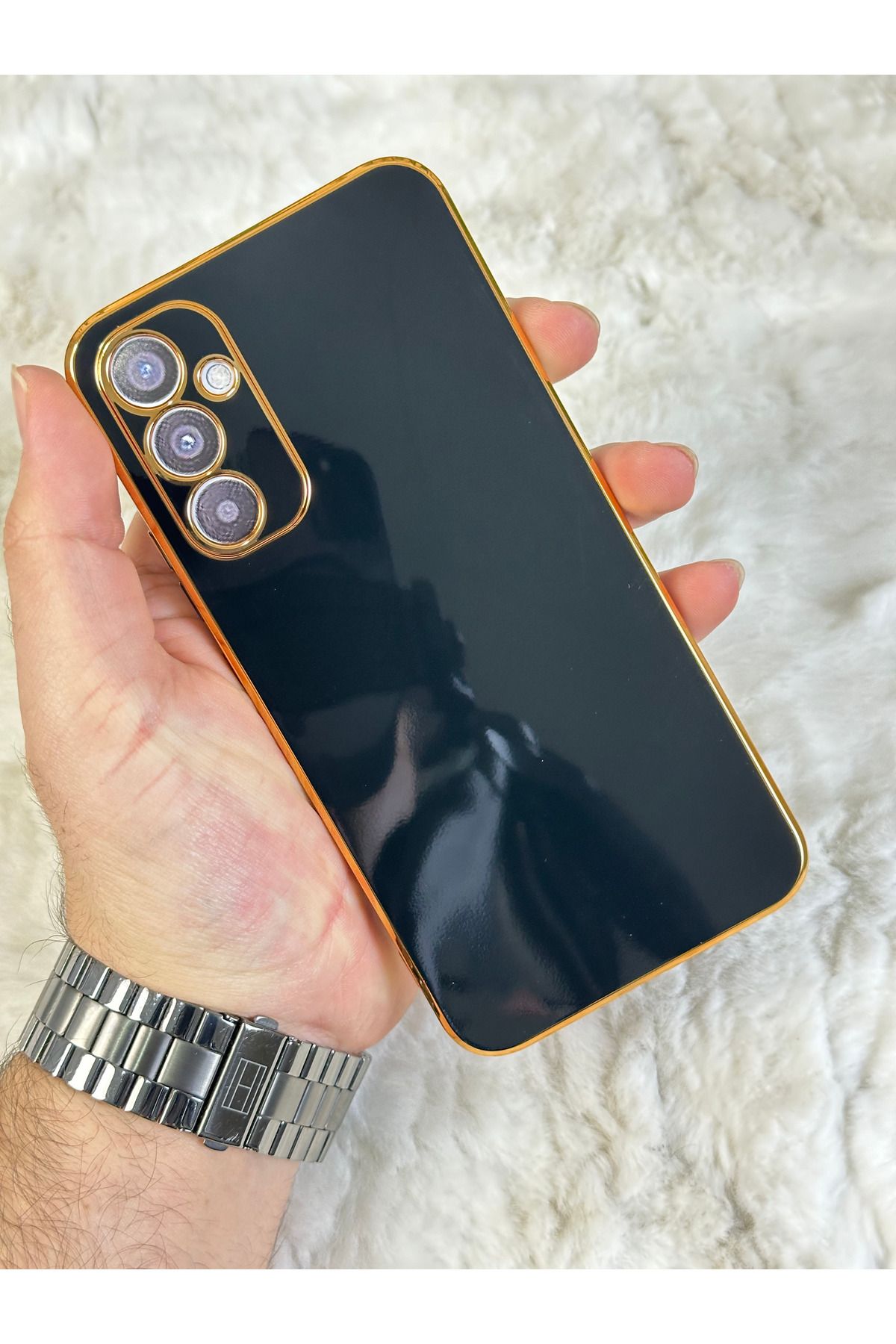 EMZTech Gold Kenarlı Silikon Galaxy A05 S Kılıf