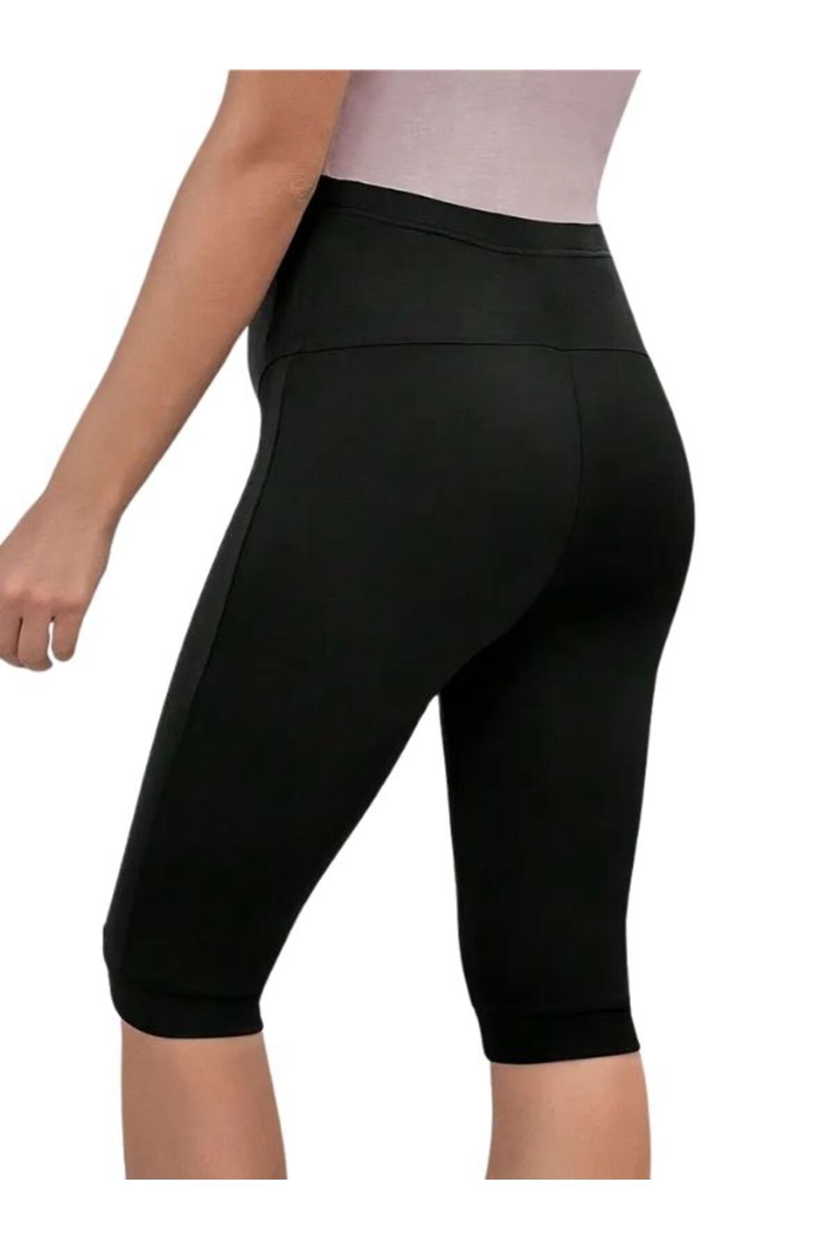 Momslab-Recovery and Firming Stretchy Waist Adjustment Below Knee Black Maternity Capri Leggings 4