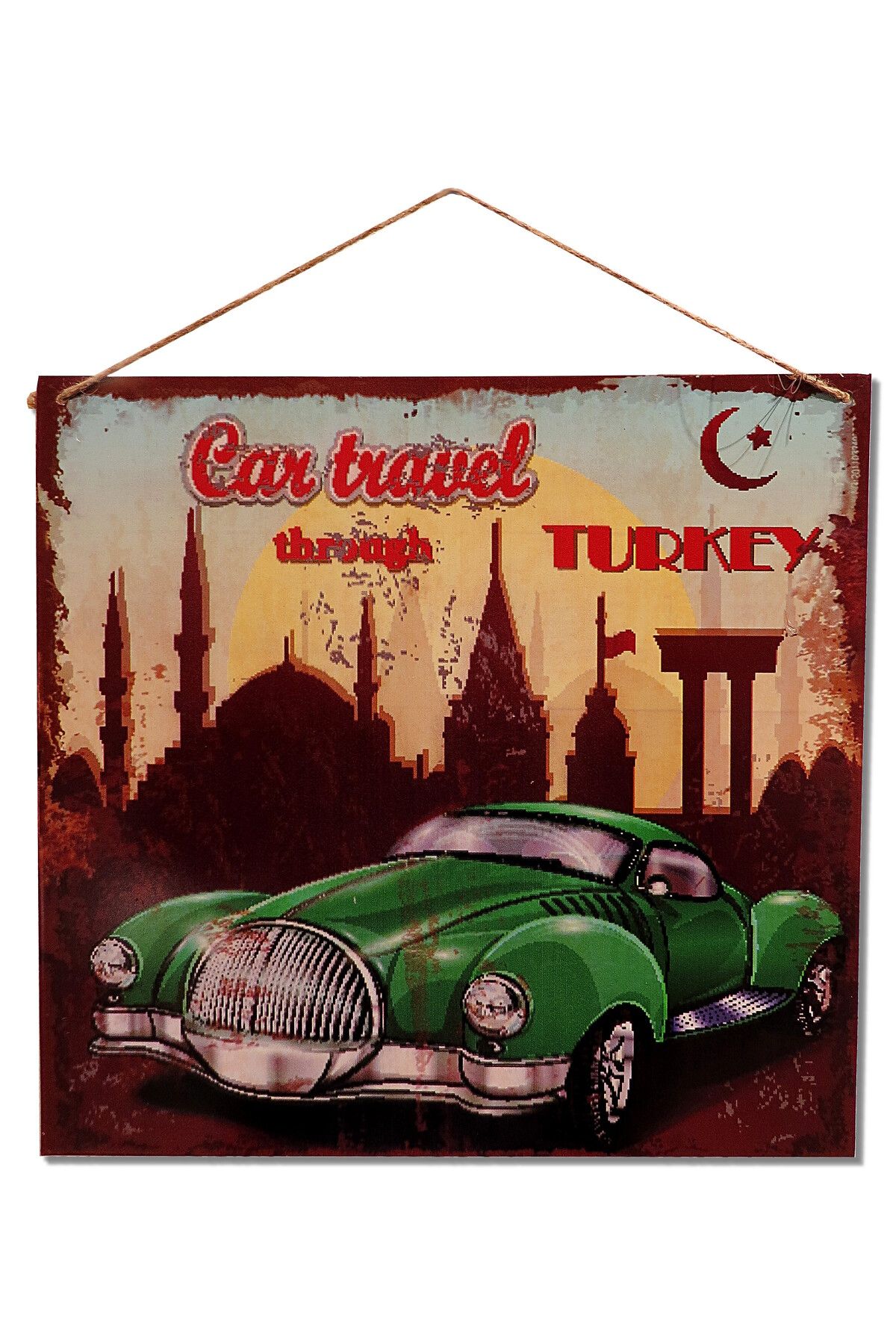 N'CREA Home Accessories Türkiye Duvar Panosu-30x30 cm