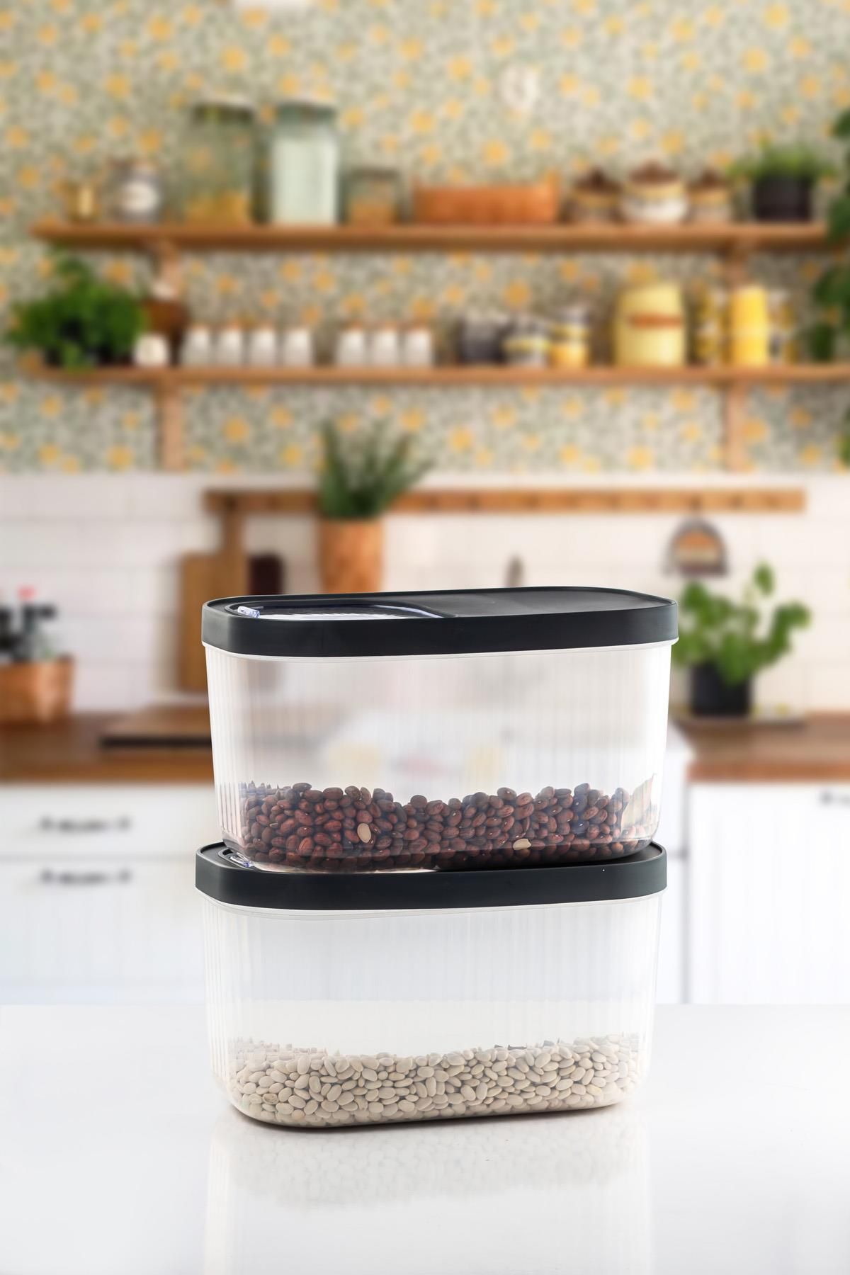 AC BOX-2-Piece 7.5 Lt Multibox Storage Container with Sliding Lid & Food Container & Powder and Tablet Detergent Box 2