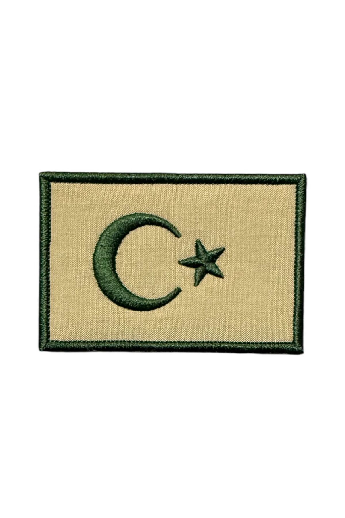 Ex Patch Tan Rengi Zemin Yeşil Türk Bayrağı Patch Nakış