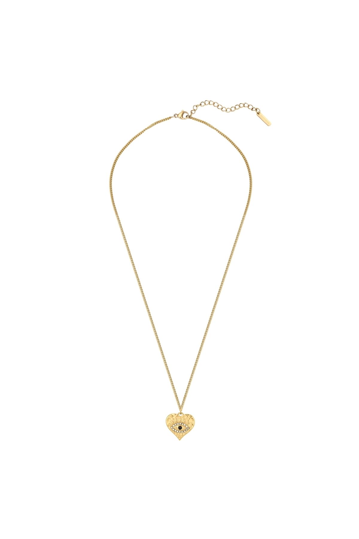 eastside-Edelstahlhalskette Kette Mit Anhänger Edelstahl Gelbgold Zirkonia Weiß Schwarz 2