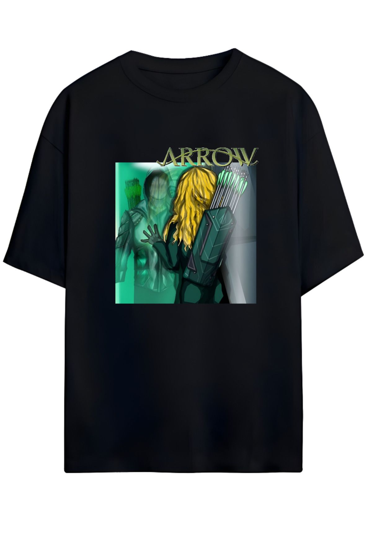 MAGORS ARROW DİZİ TASARIMLI YÜKSEK BASKI KALİTELİ UNISEX YENİ SEZON OVERSIZE PAMUKLU  T-SHIRT