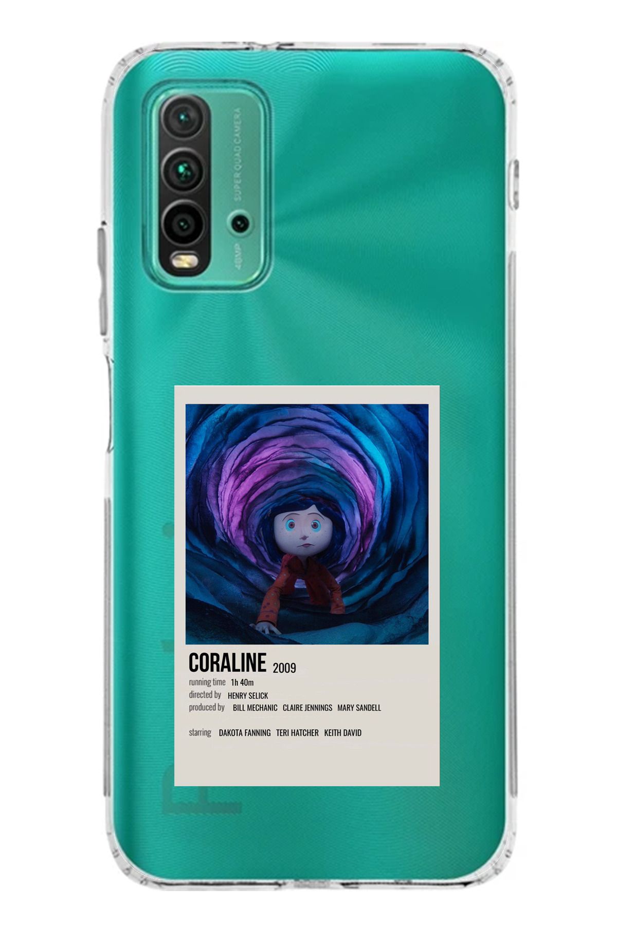 TechTree Redmi 9T Uyumlu Coraline - Koralin ve Gizli Dünya Tasarımlı Şeffaf Silikon Kılıf