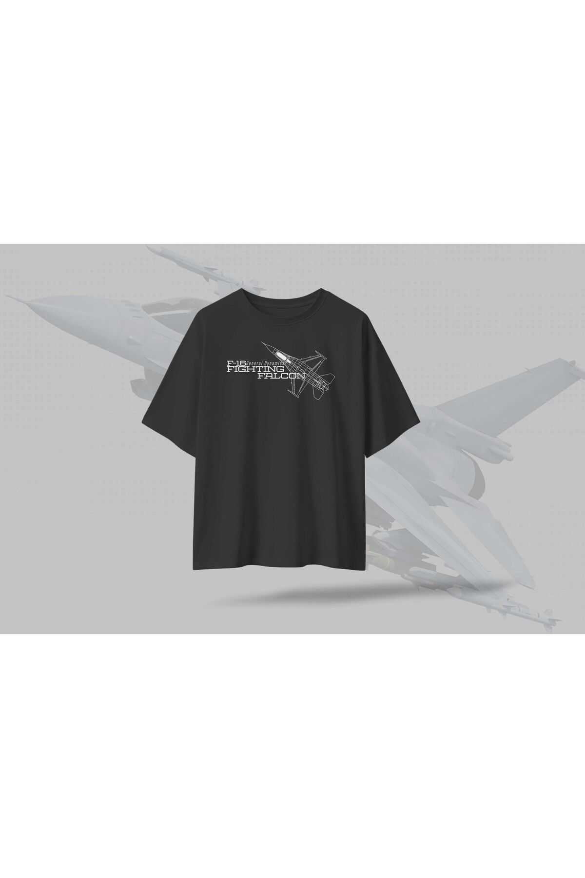 BERİLDEN F-16 Fighting Falcon Savaş Uçağı Tasarımlı Havacılık Tutkunlarına Özel T-Shirt