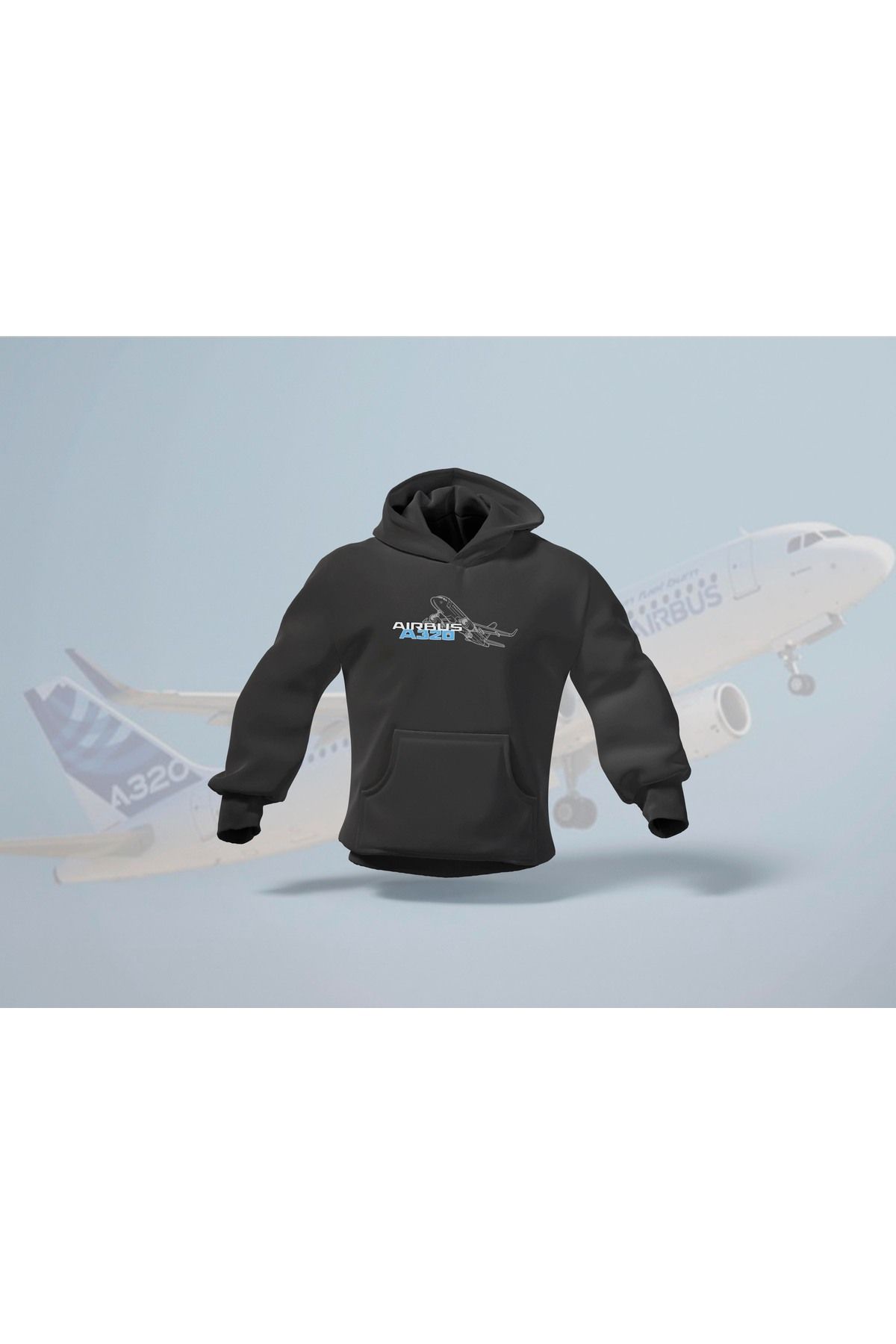 BERİLDEN A320 Yolcu Uçağı Tasarımlı Havacılık Tutkunlarına Özel T-Shirt