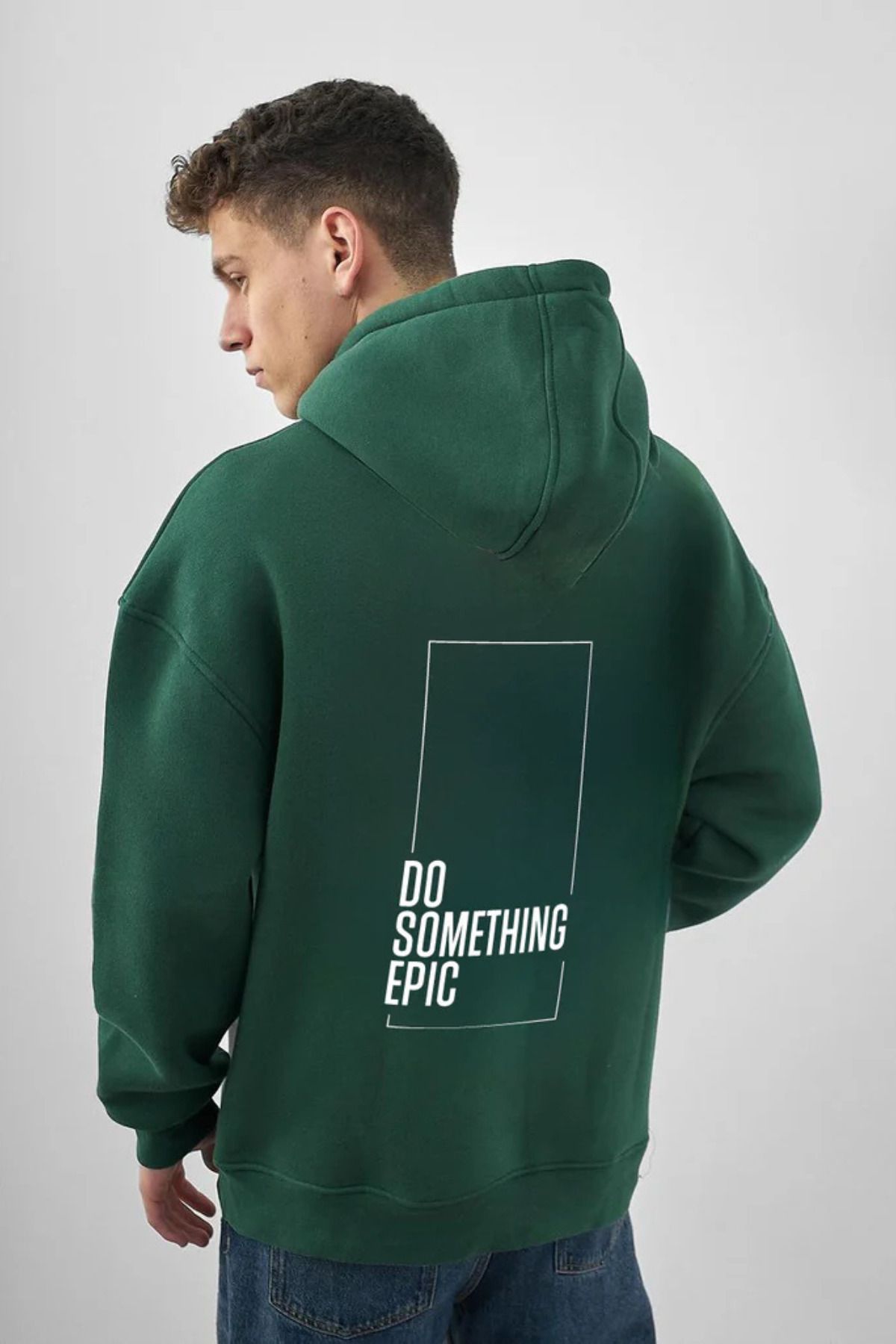 FECCY Pamuklu EpicBaskılı Kapüşonlu Sweatshirt Hoodie