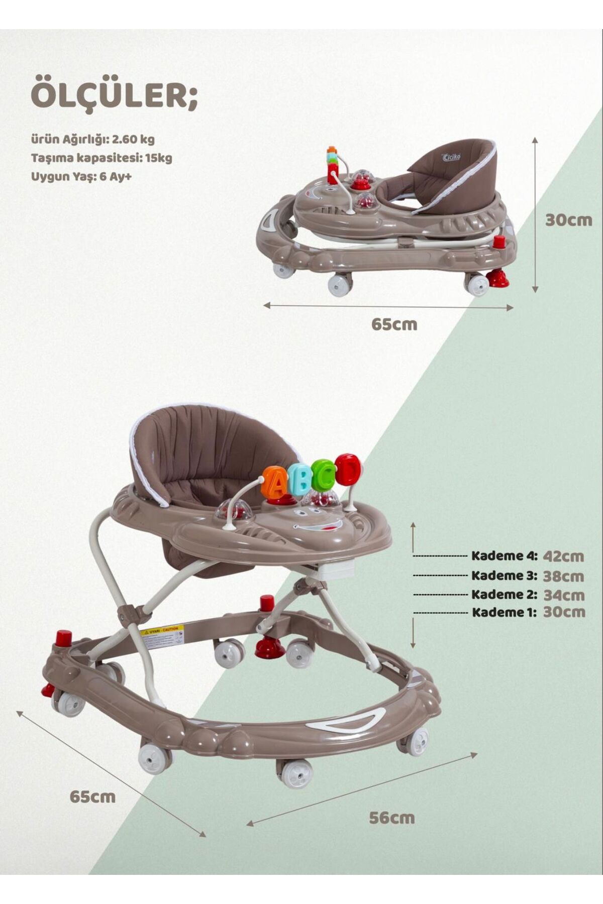 Acr Ciciko Smile Yürüteç Oyuncaklı Sağlam ve Dayanıklı Gövde Yapısı fotoğrafı 6 (önizleme)