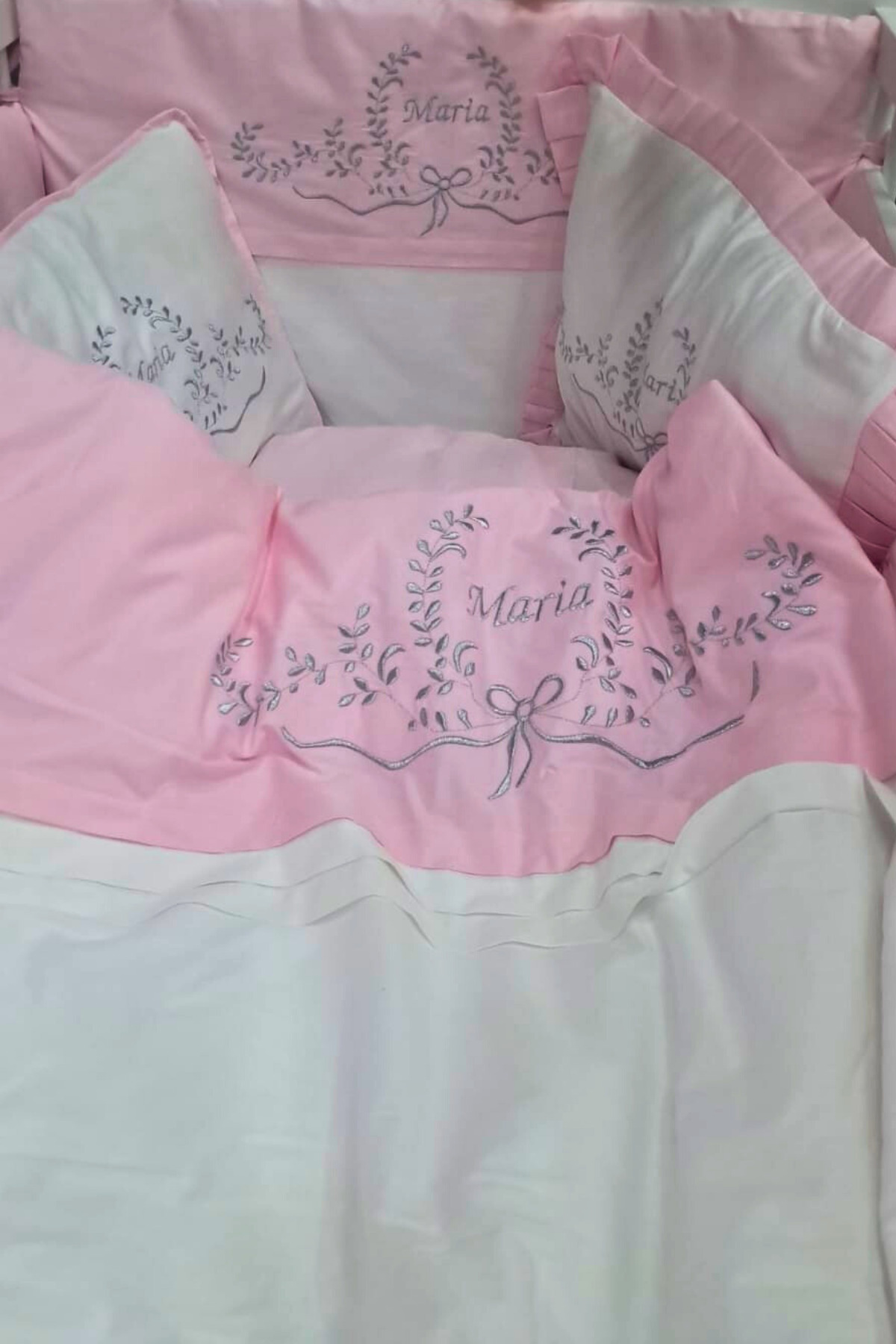 Kista Baby Bebek Uyku Seti Nevresim Takımı 80x130 Silver Pembe fotoğrafı 6 (önizleme)