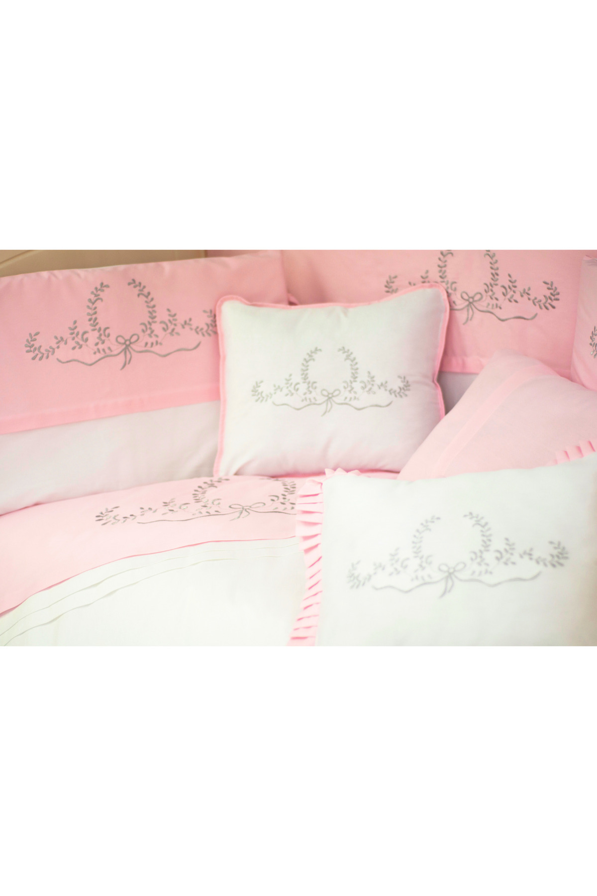 Kista Baby Bebek Uyku Seti Nevresim Takımı 80x130 Silver Pembe fotoğrafı 2 (önizleme)