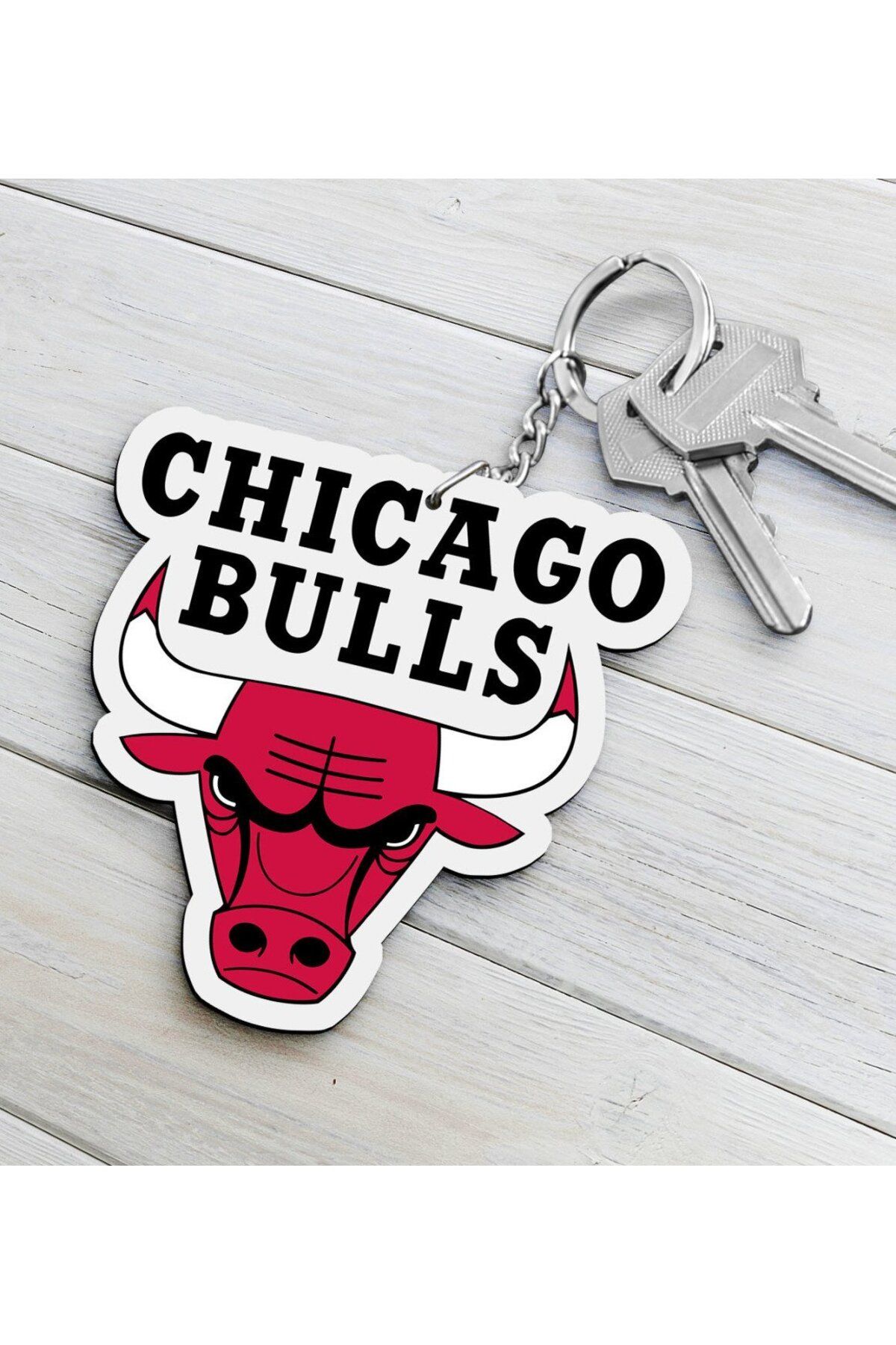 Bk Gift NBA Chicago Bulls Ahşap Anahtarlık