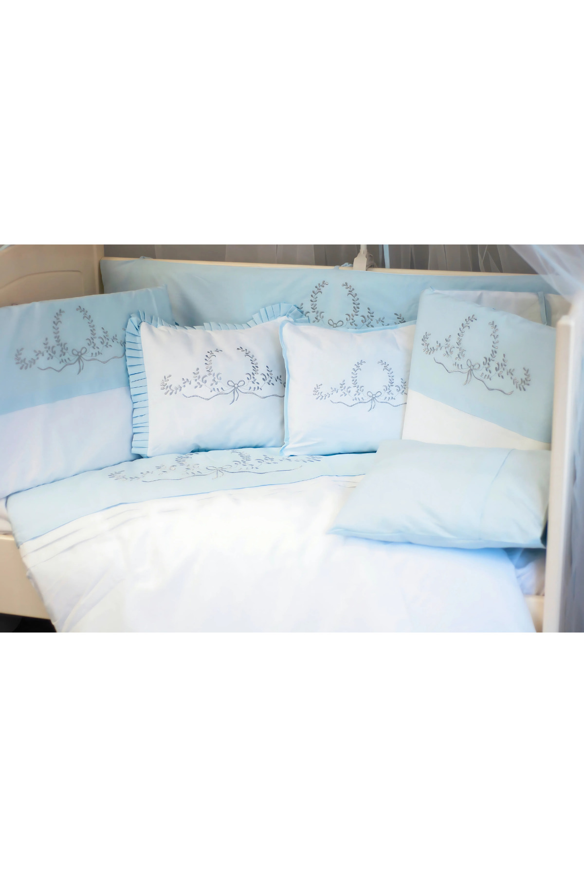 Kista Baby Park Yatak Bebek Uyku Seti Nevresim Takımı 70x110 Silver Mavi fotoğrafı 2 (önizleme)