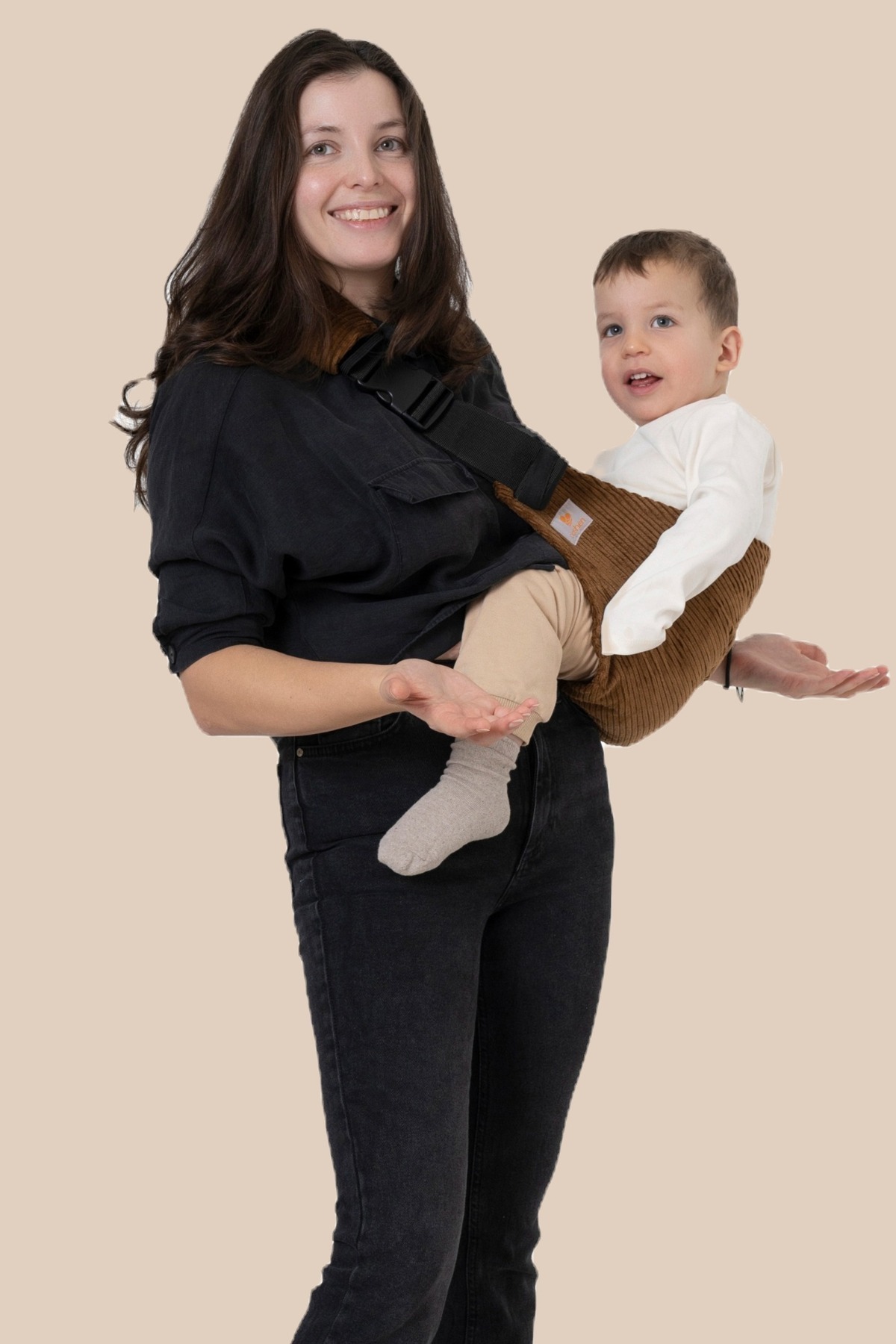 coshen Bebek Sling Kanguru Taşıyıcı Pratik Pamuk Kumaş 20 Kg Kullanım fotoğrafı 2 (önizleme)