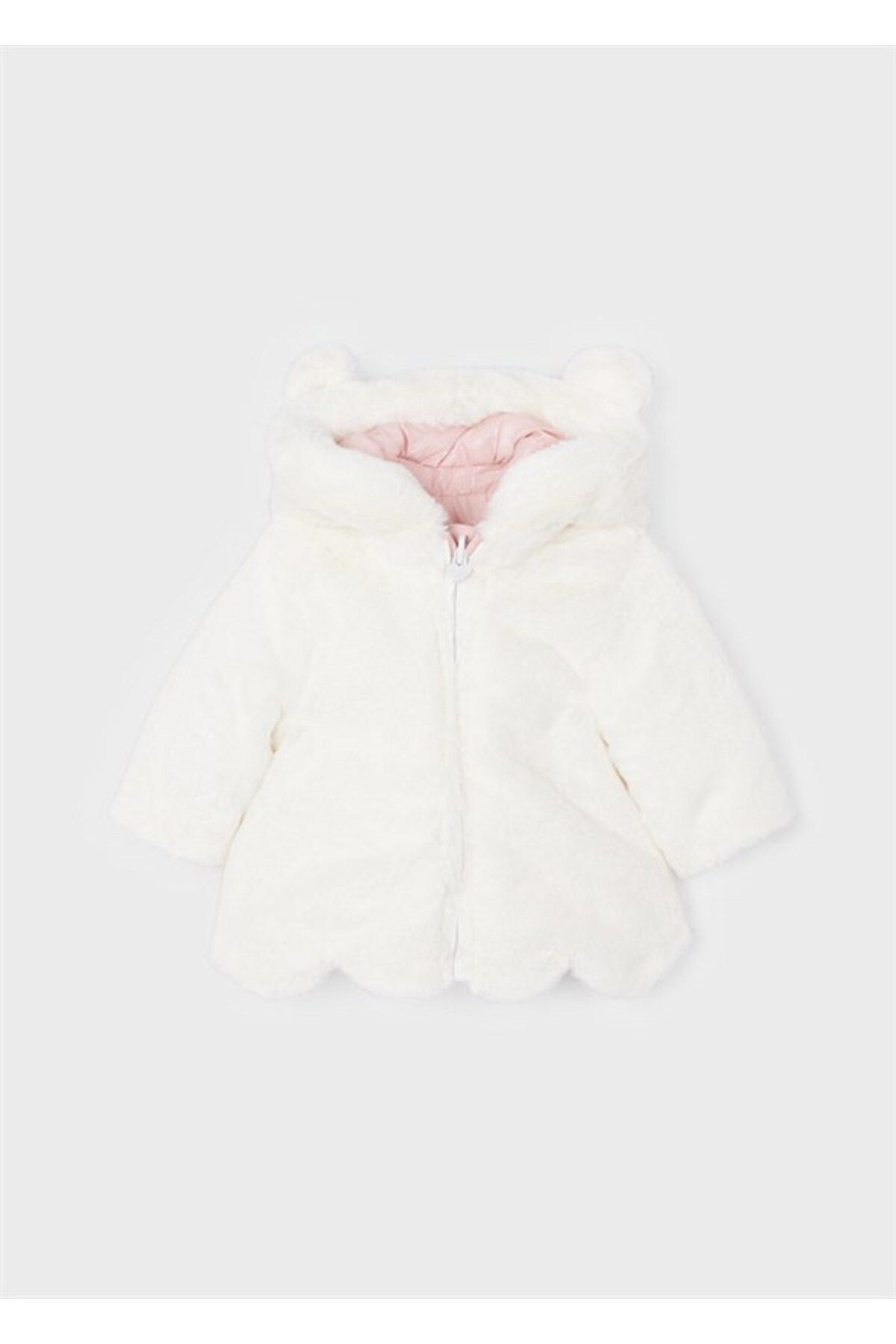 MAYORAL-Newborn Girl Pompom Hooded Double Sided Coat 3