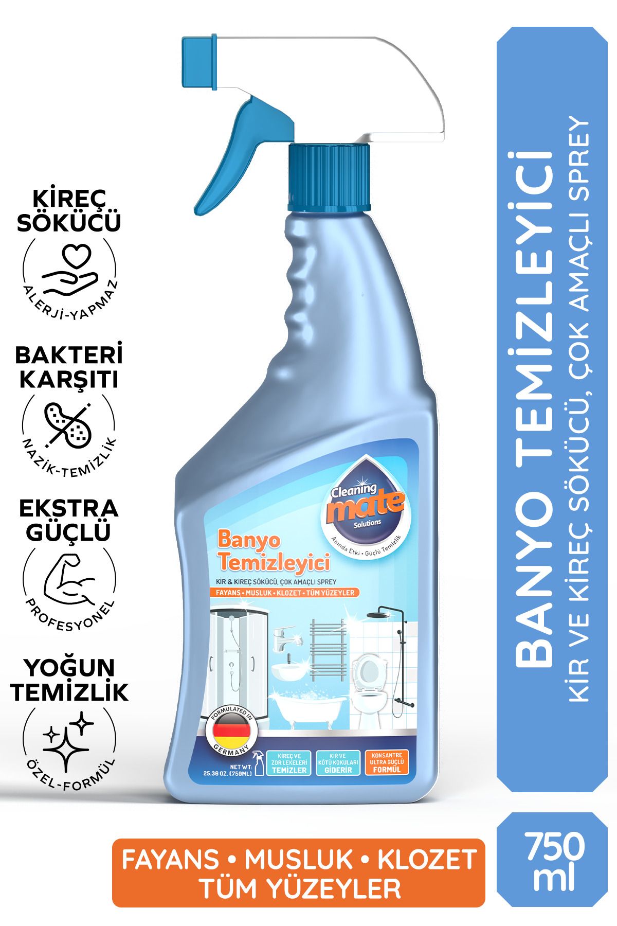 Cleaning Mate Solutions Ultra Güçlü Kireç Sökücü Banyo Temizleyicisi