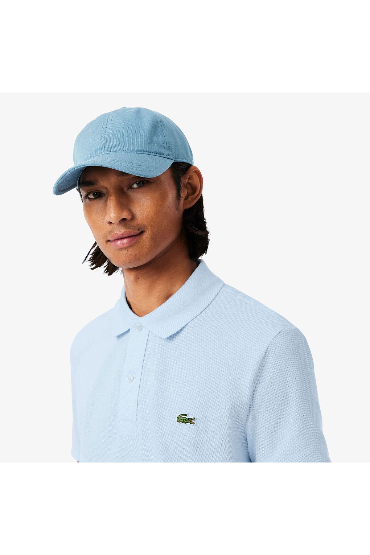 تی شرت یقه پولو آبی مردانه اسلیم فیت L.12.12 روشن Lacoste