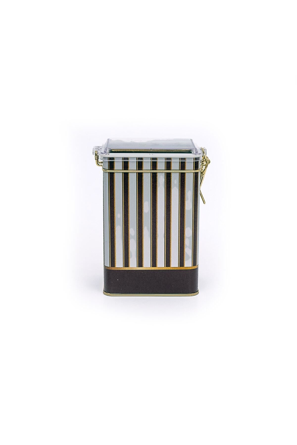 EVLE-Er043-1f Circus Cream Patterned Rectangular Metal Storage Container 8x10 Cm 2